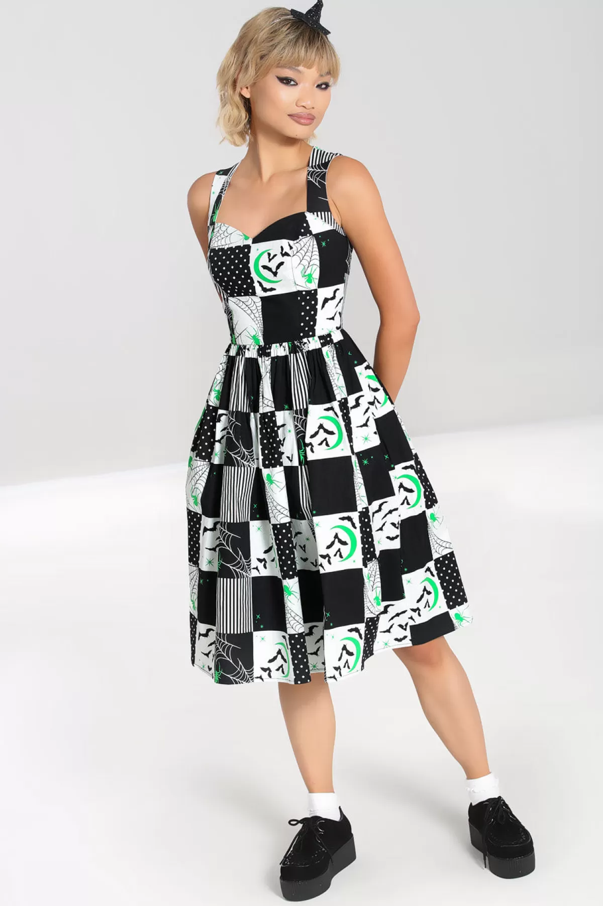 Midi Dresses*Hell Bunny Annie 50'S Dress Black