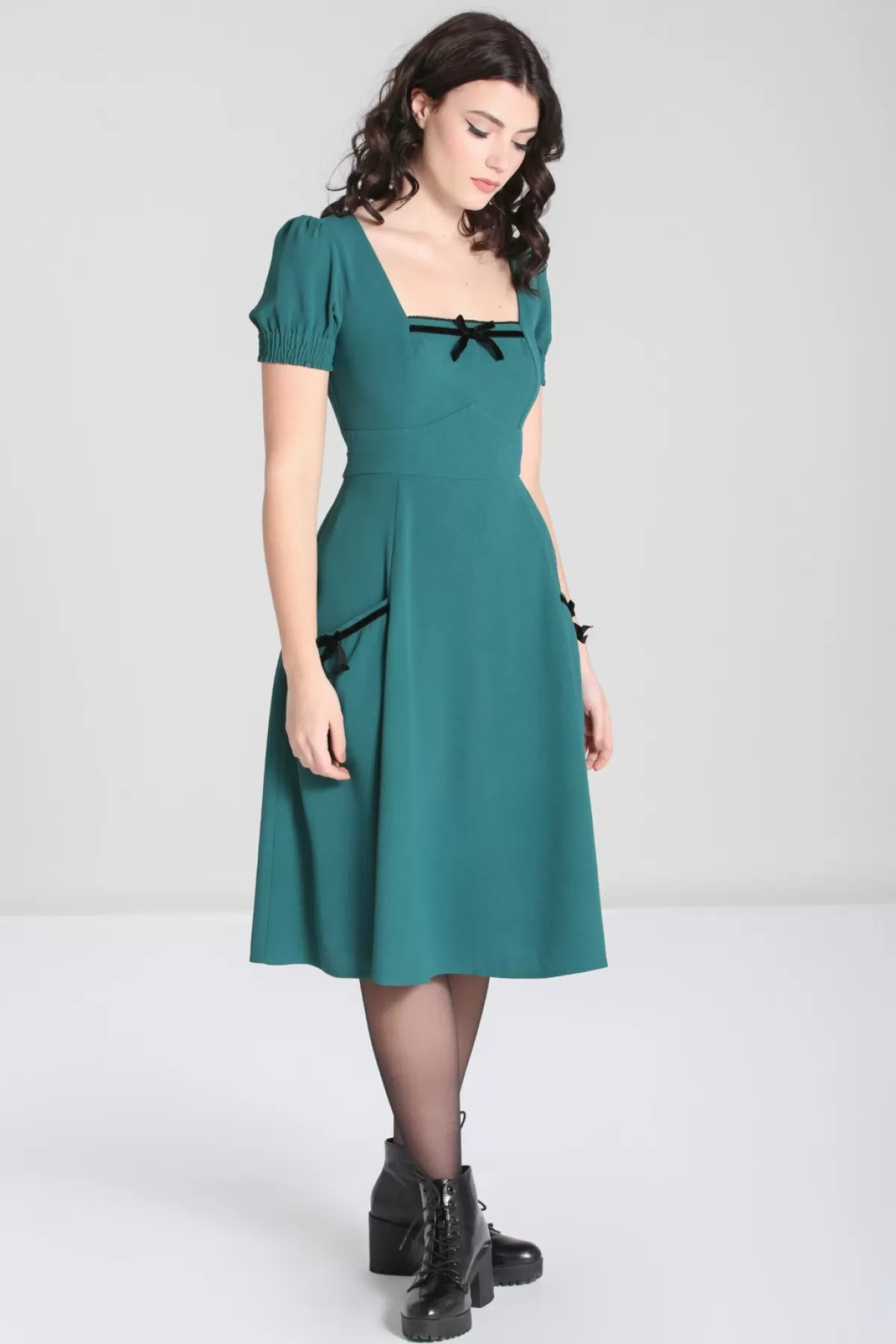 Midi Dresses*Hell Bunny Aubrey Dress Green