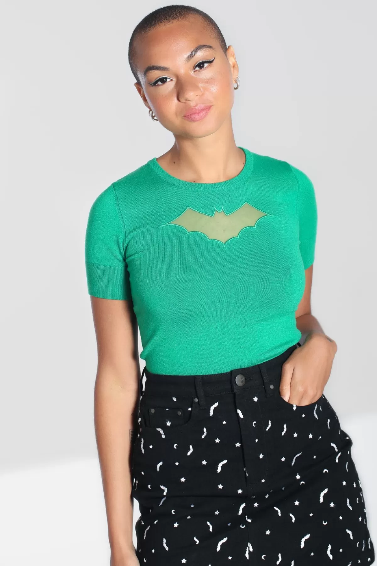 Knitted Tops*Hell Bunny Bat Top Green