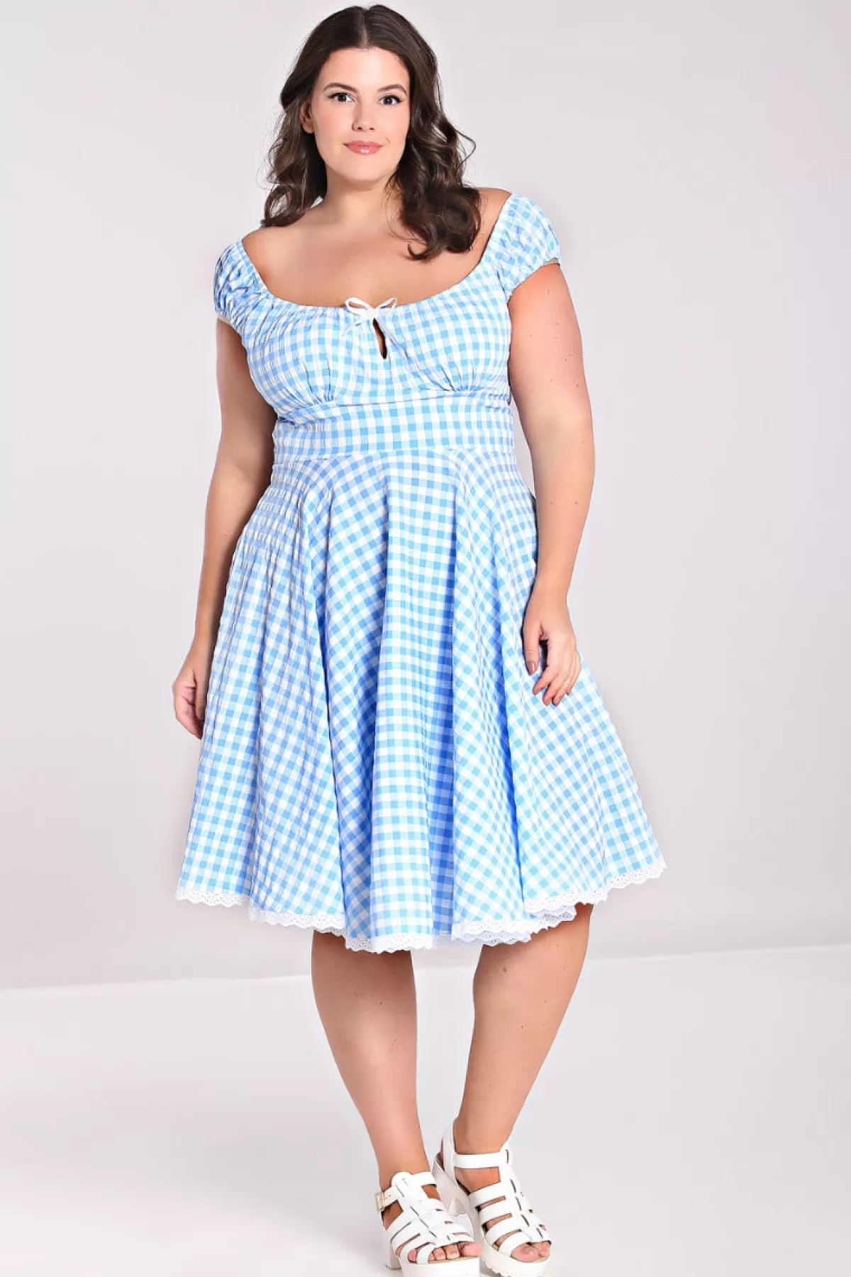 Midi Dresses*Hell Bunny Bb 50'S Dress Blue