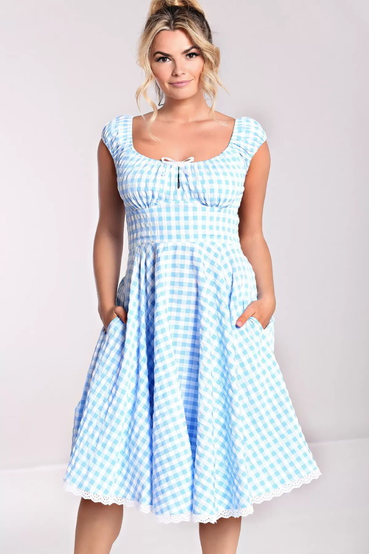 Midi Dresses*Hell Bunny Bb 50'S Dress Blue