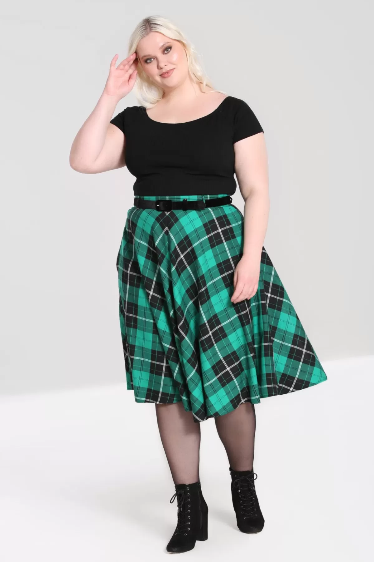 Midi Skirts*Hell Bunny Beryl Skirt Green