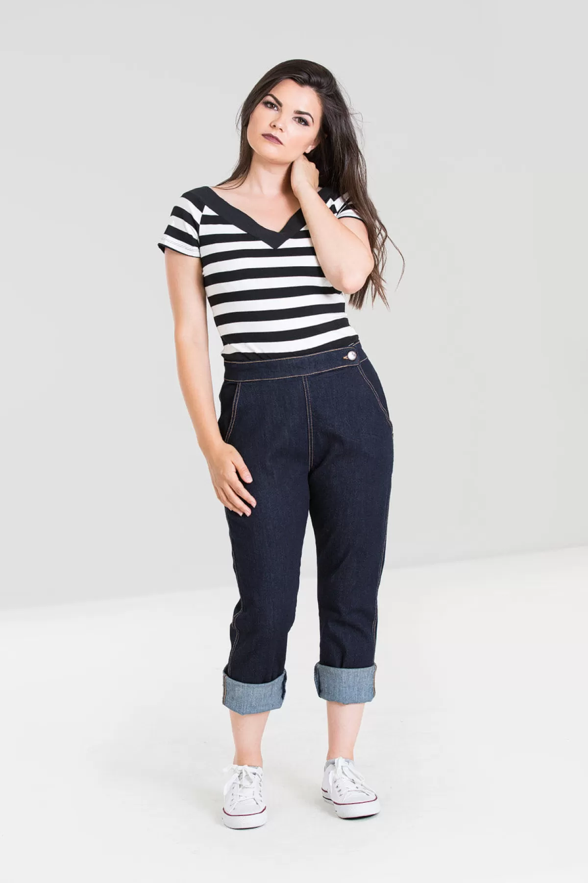 Capris*Hell Bunny Charlie Denim Capris Navy