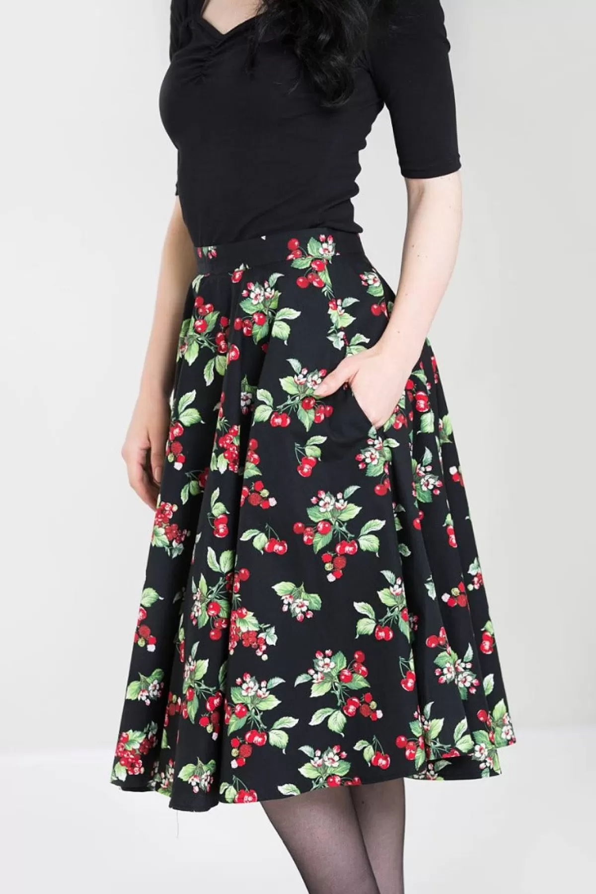 Midi Skirts*Hell Bunny Cherie 50'S Skirt Black