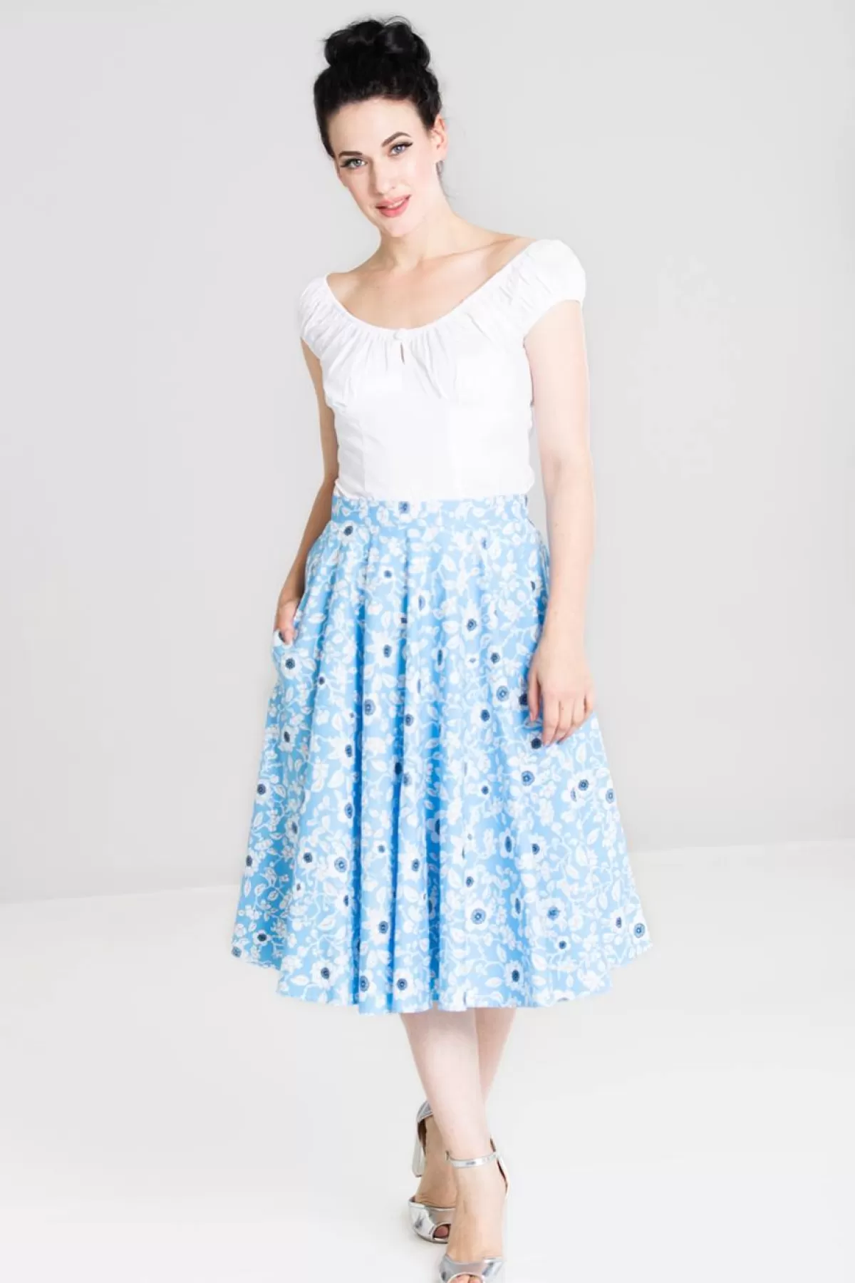 Midi Skirts*Hell Bunny Daphne 50'S Skirt Blue