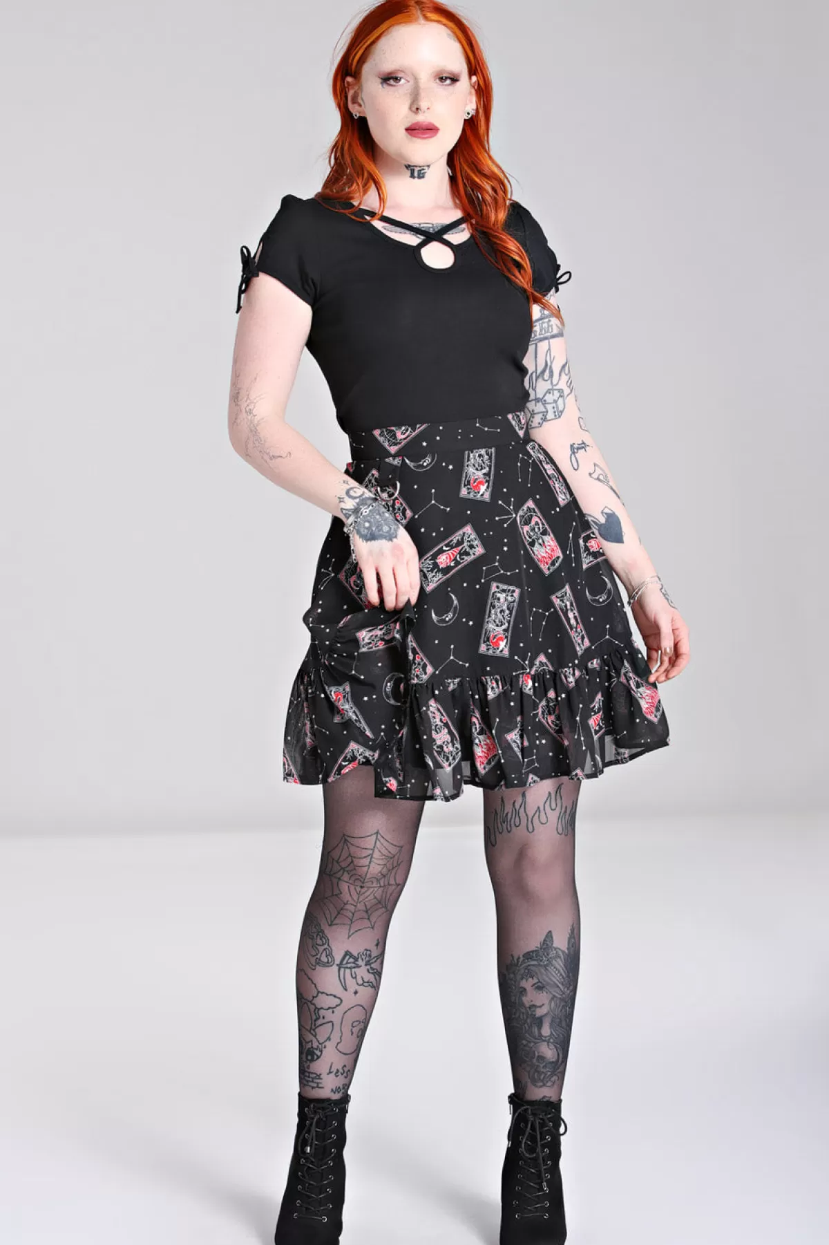 Mini Skirts*Hell Bunny Duality Skirt Black