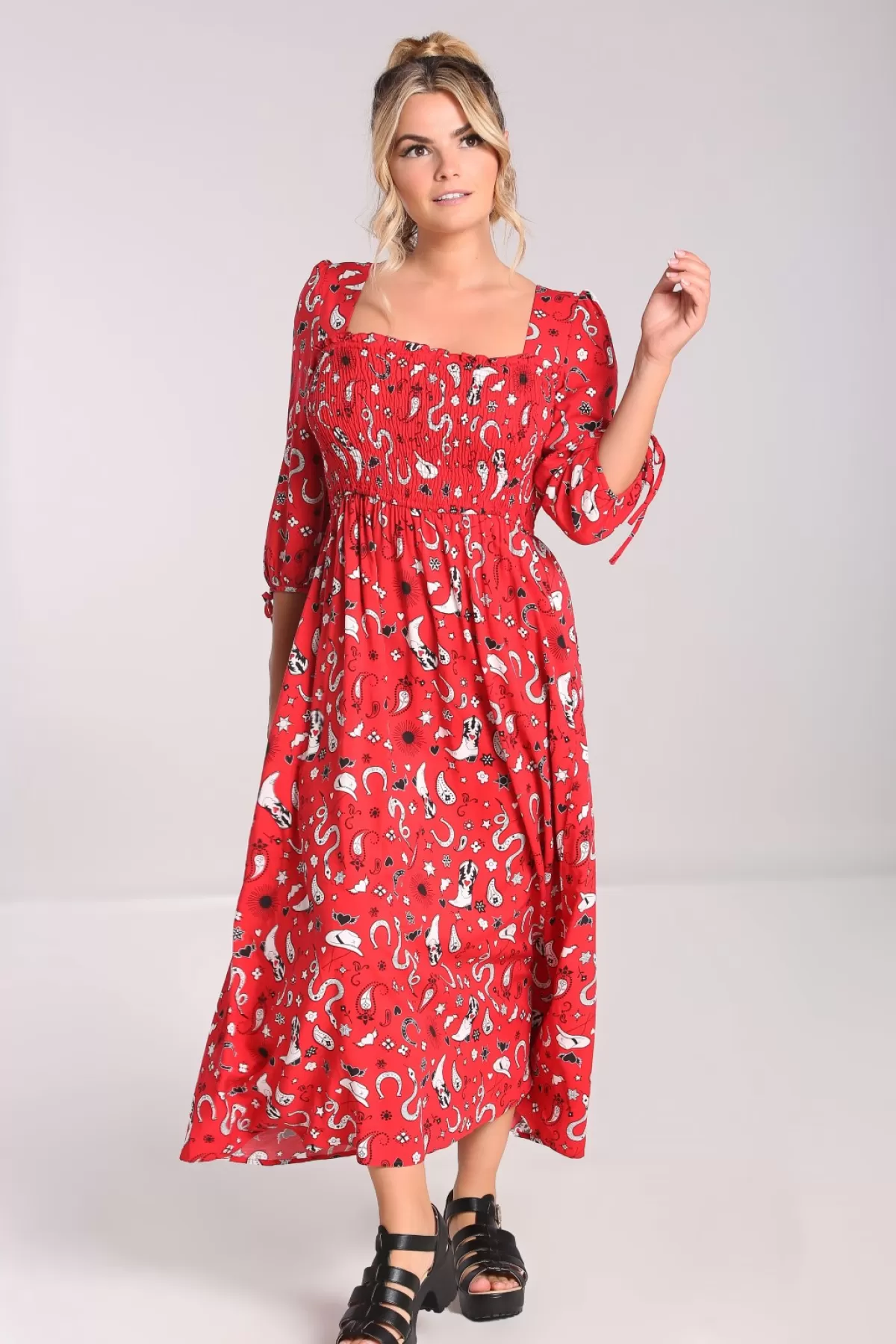 Maxi Dresses*Hell Bunny Emmylou Maxi Dress Red