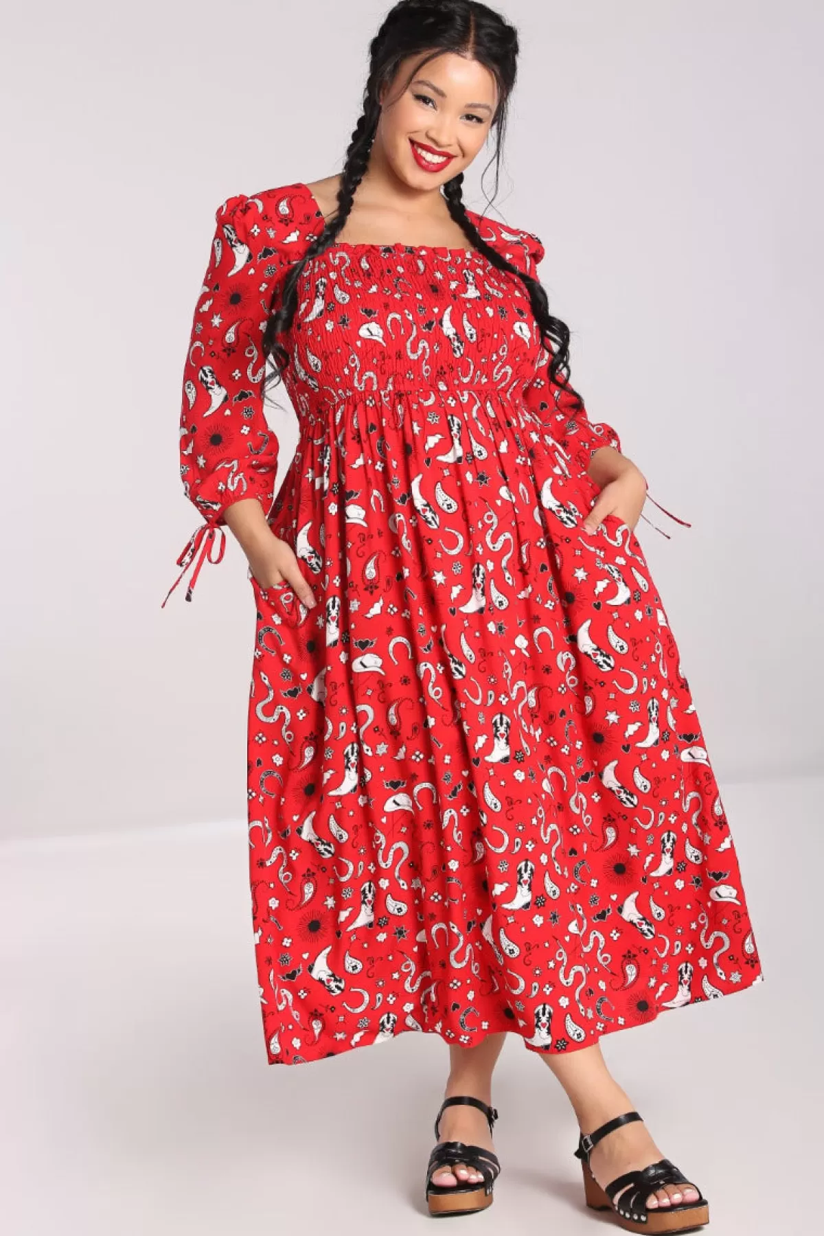 Maxi Dresses*Hell Bunny Emmylou Maxi Dress Red