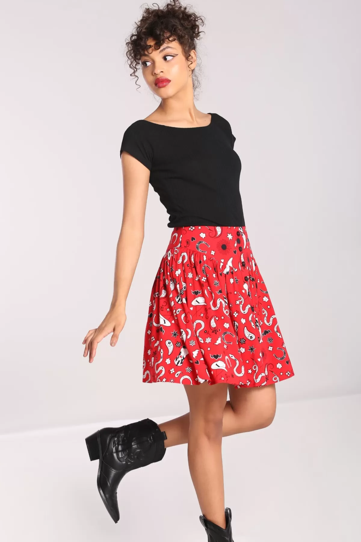 Mini Skirts*Hell Bunny Emmylou Skirt Red