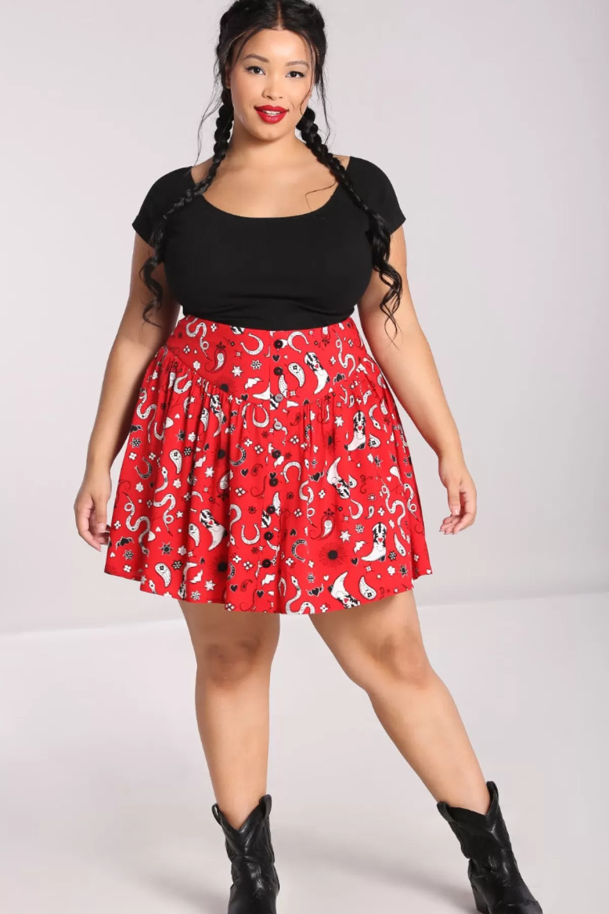 Mini Skirts*Hell Bunny Emmylou Skirt Red