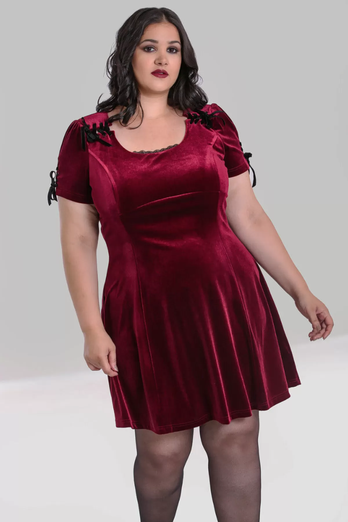 Mini Dresses*Hell Bunny Everly Mini Dress Wine