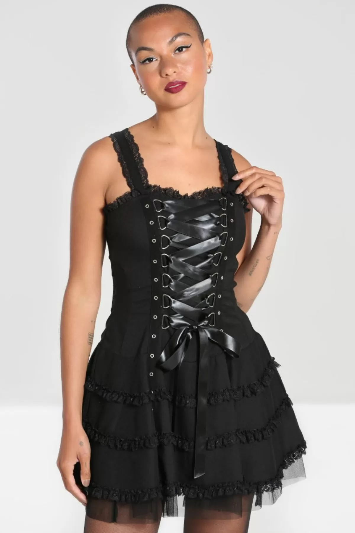 Mini Dresses*Hell Bunny Harley Plain Dress Black