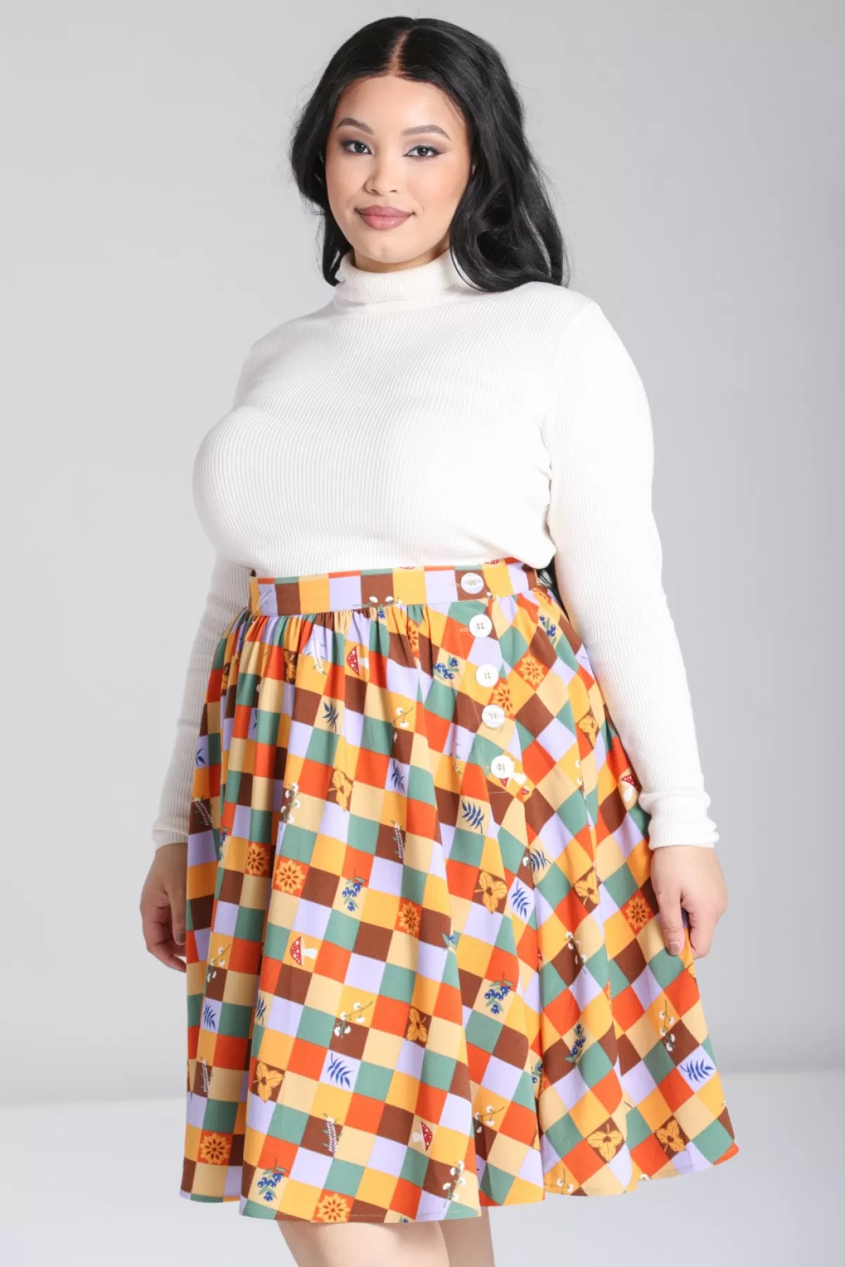 Knee Skirts*Hell Bunny Hawthorn Skirt Multi Colour