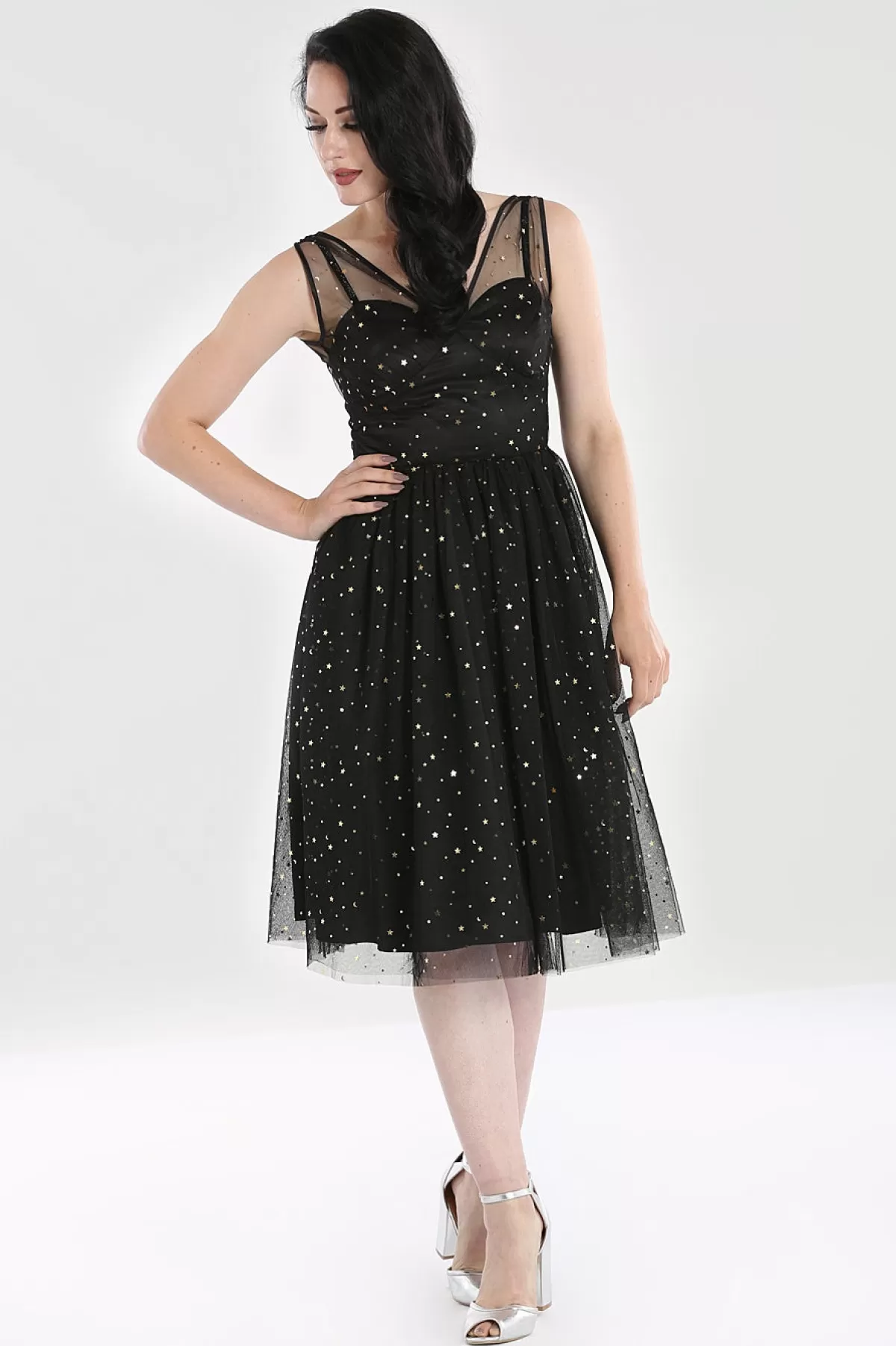 Midi Dresses*Hell Bunny Infinity 50'S Dress Black