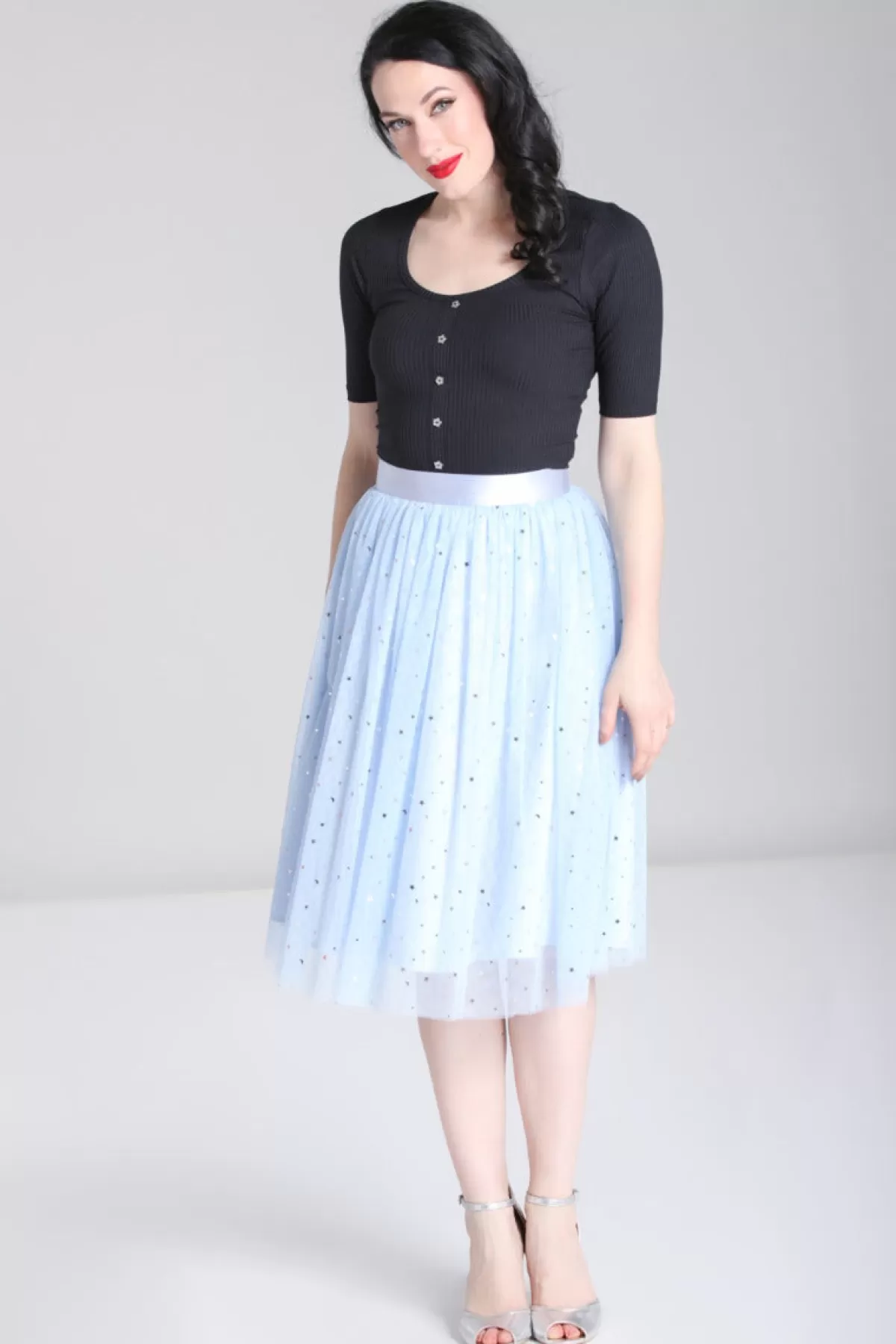 Midi Skirts*Hell Bunny Infinity 50'S Skirt Blue