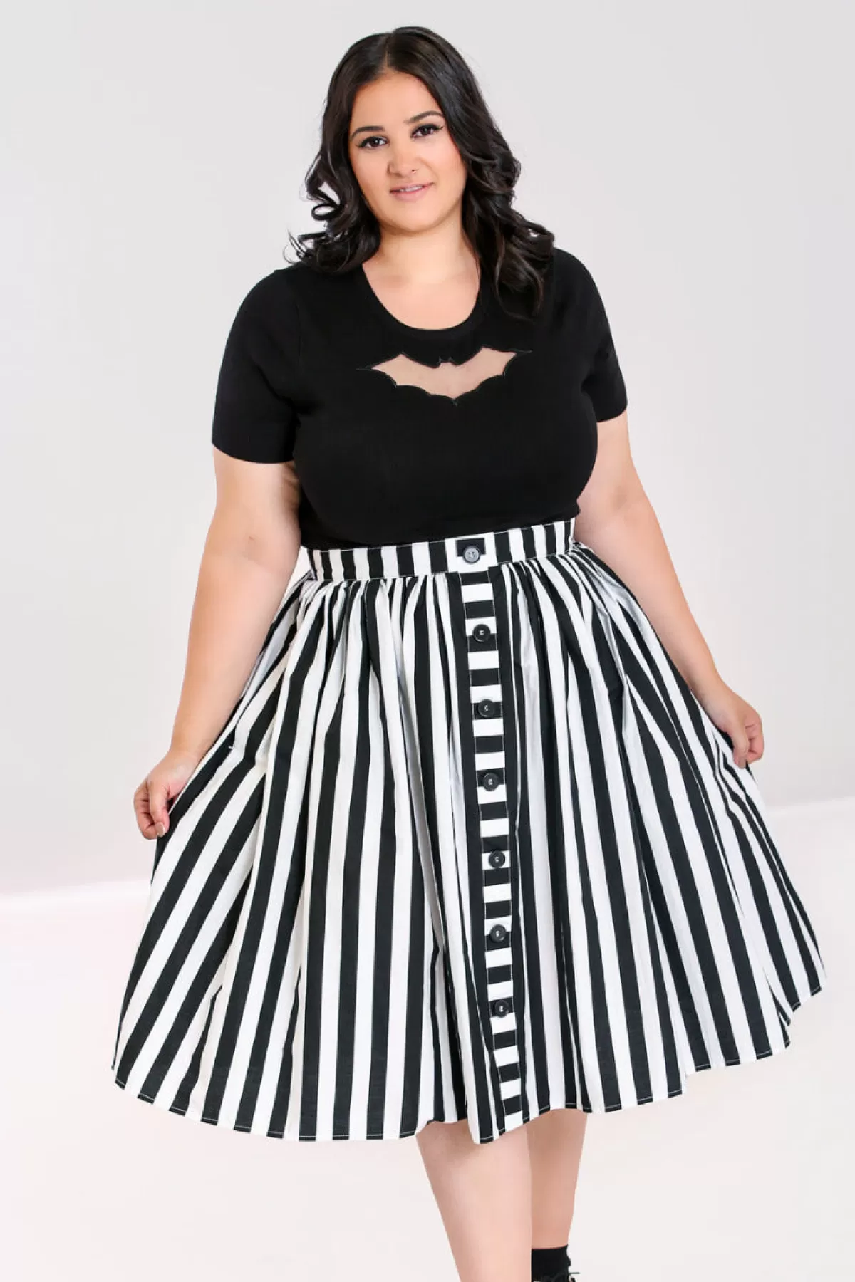 Midi Skirts*Hell Bunny Juno 50'S Skirt Black / White