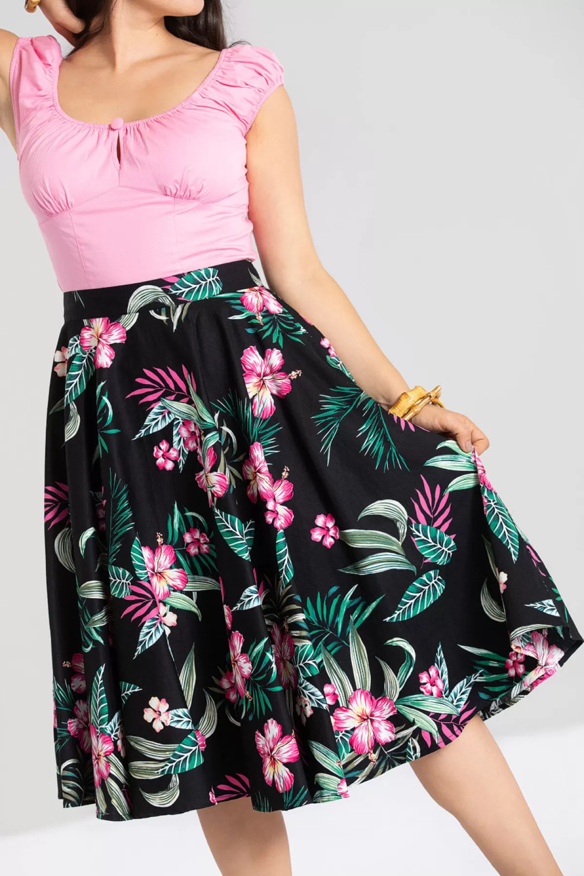 Midi Skirts*Hell Bunny Kalani 50'S Skirt Black