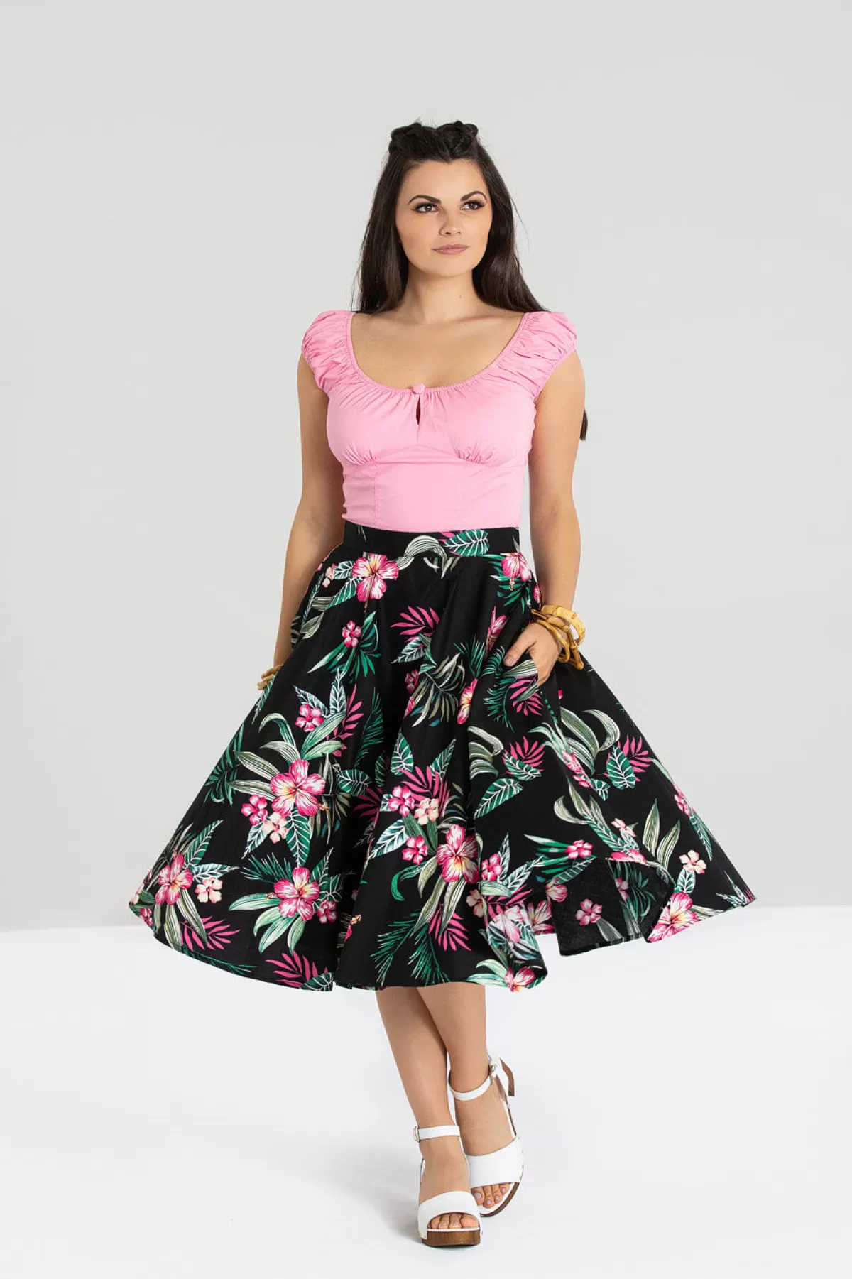 Midi Skirts*Hell Bunny Kalani 50'S Skirt Black