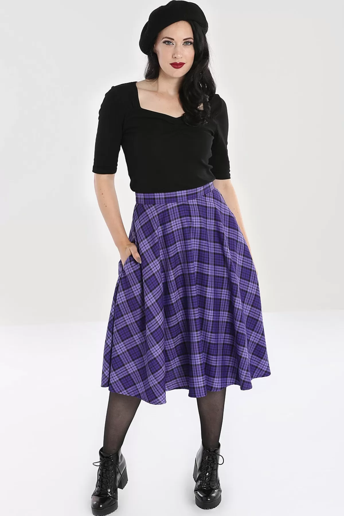 Midi Skirts*Hell Bunny Kennedy 50'S Skirt Purple