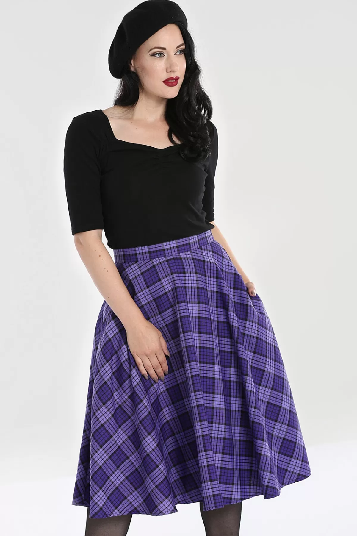 Midi Skirts*Hell Bunny Kennedy 50'S Skirt Purple