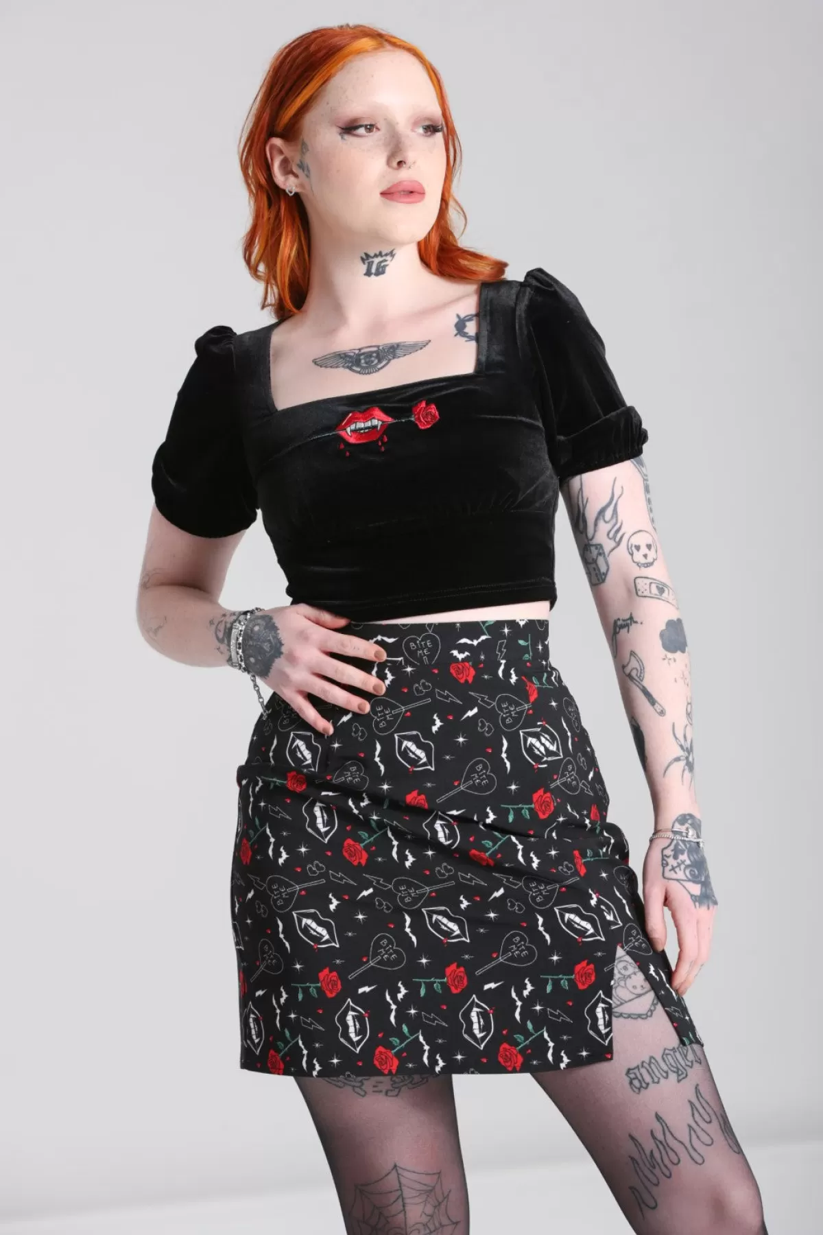 Mini Skirts*Hell Bunny Lilith Skirt Black