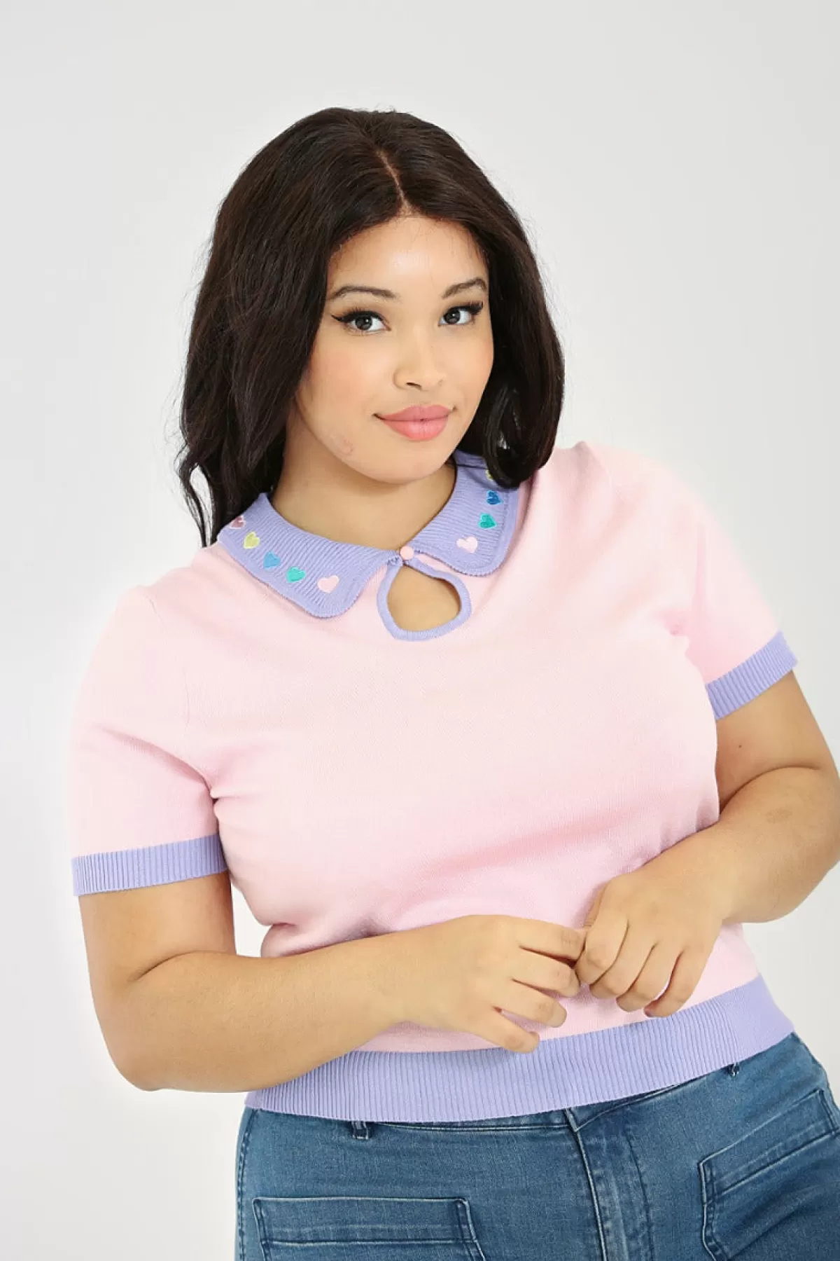 Knitted Tops*Hell Bunny Lollie Top Pink