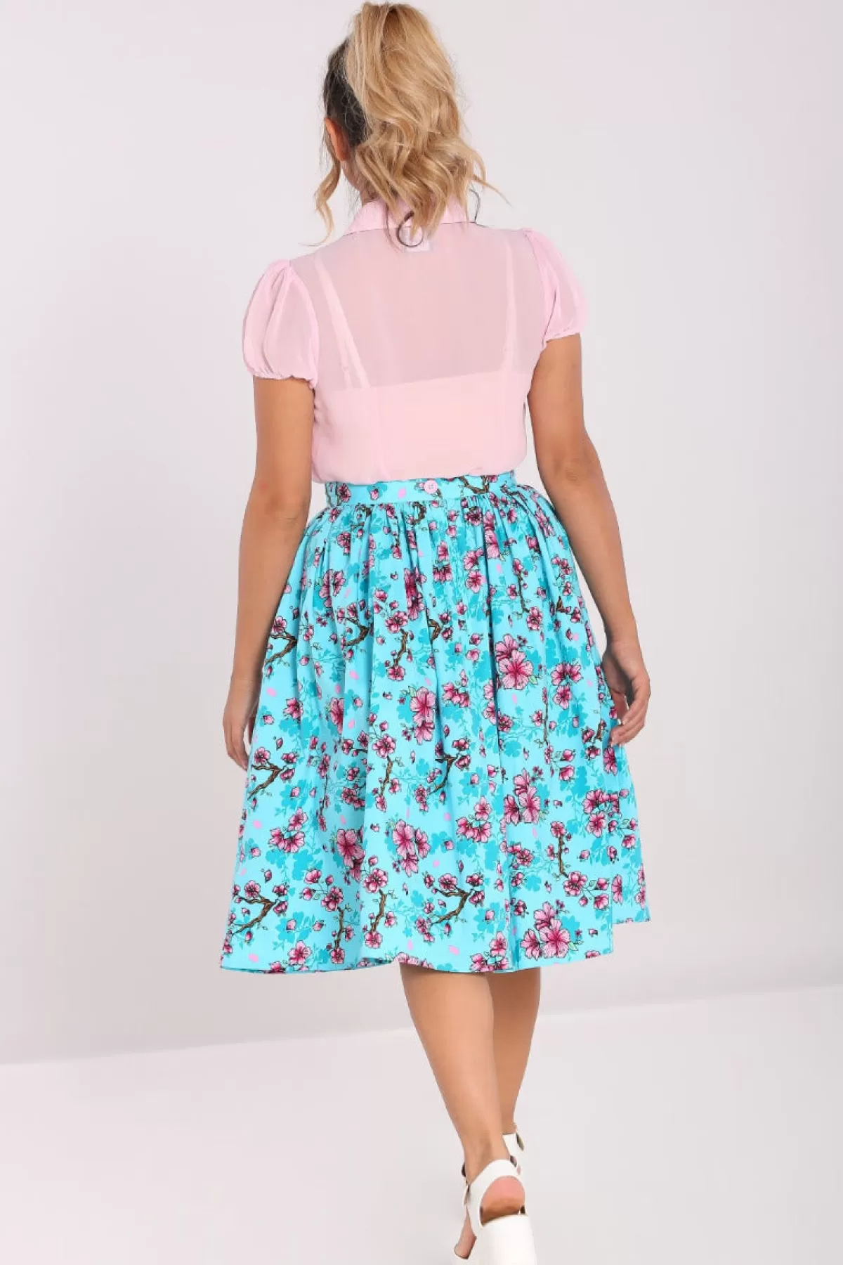 Midi Skirts*Hell Bunny Louella Skirt Aqua