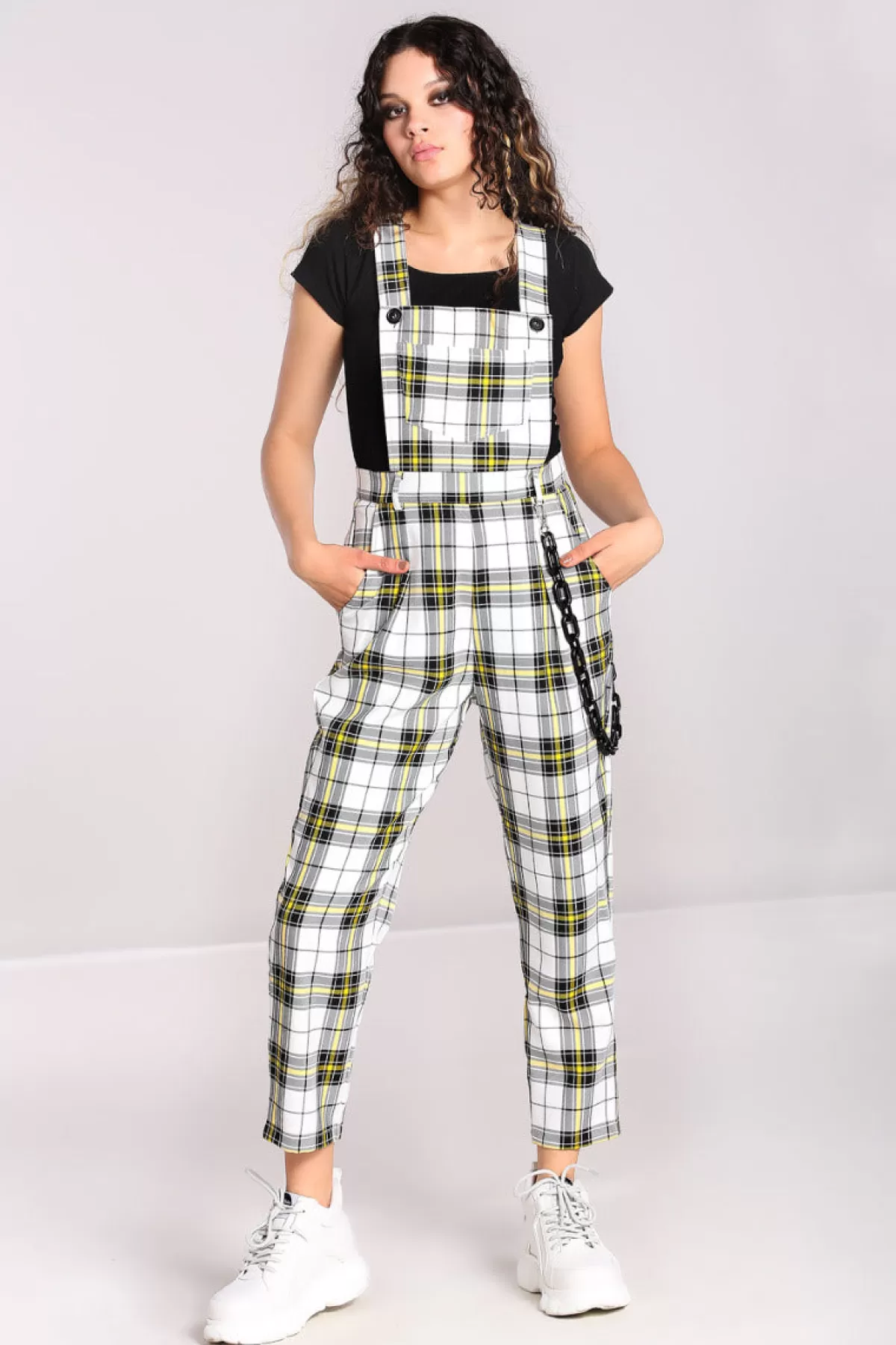 Dungarees*Hell Bunny Ludi Dungarees White