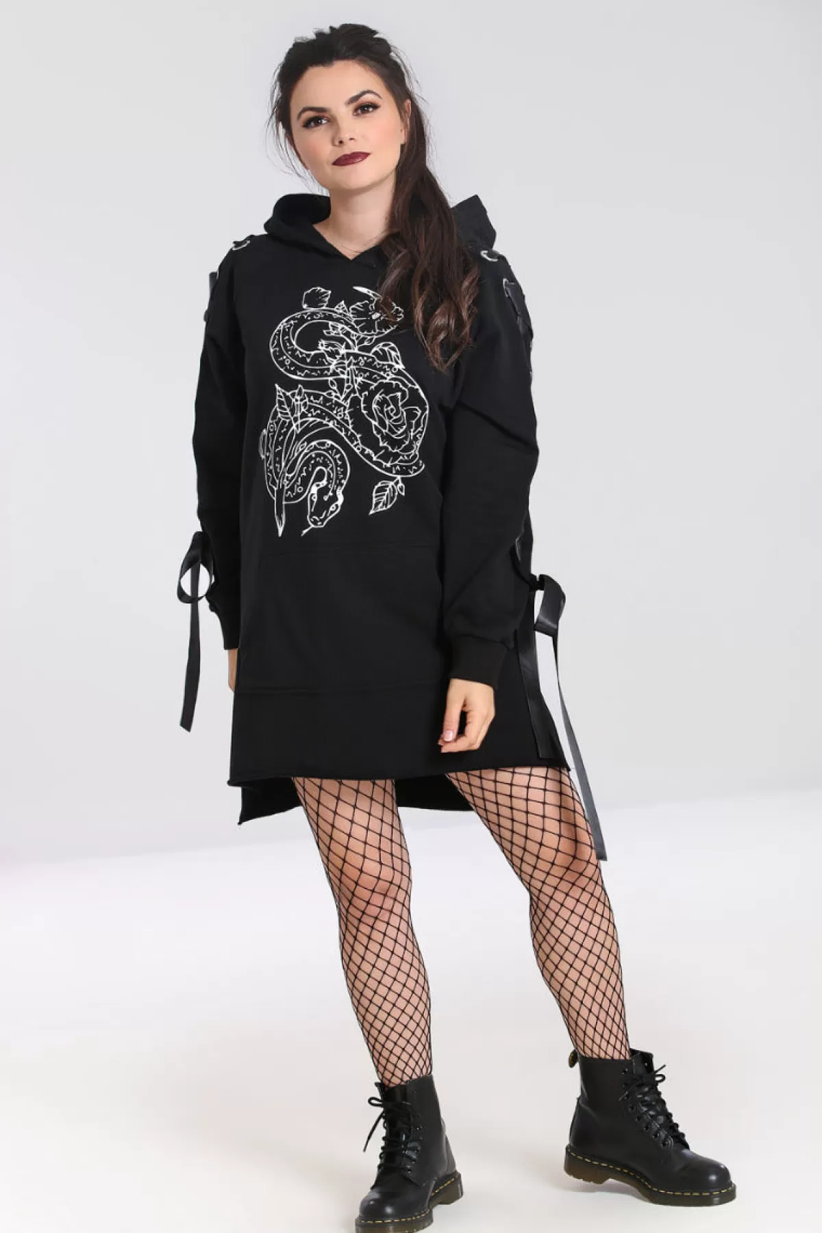 Loungewear*Hell Bunny Medusa Hoodie Dress Black