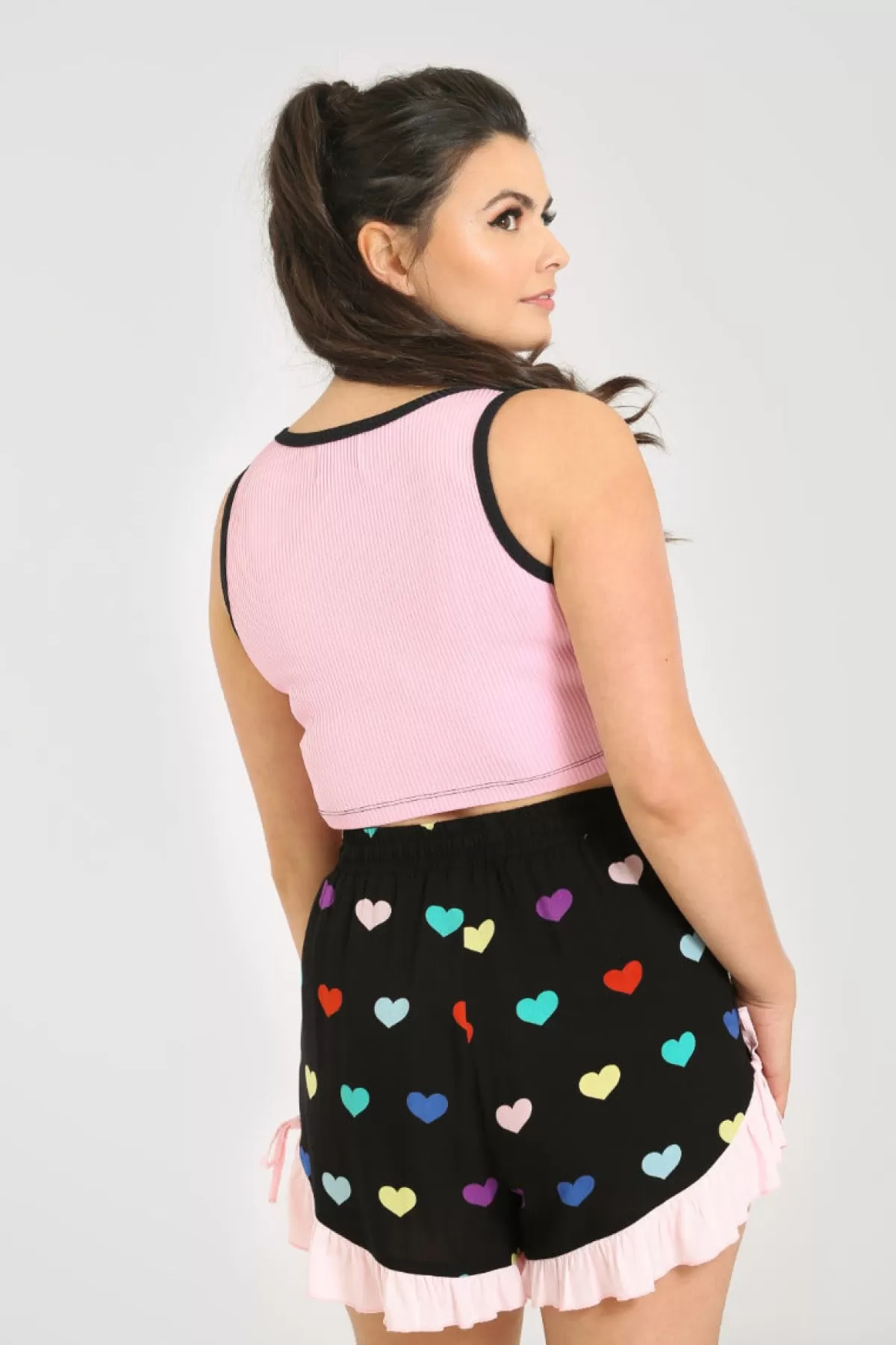 Loungewear*Hell Bunny Mimi Crop Top Multi Colour