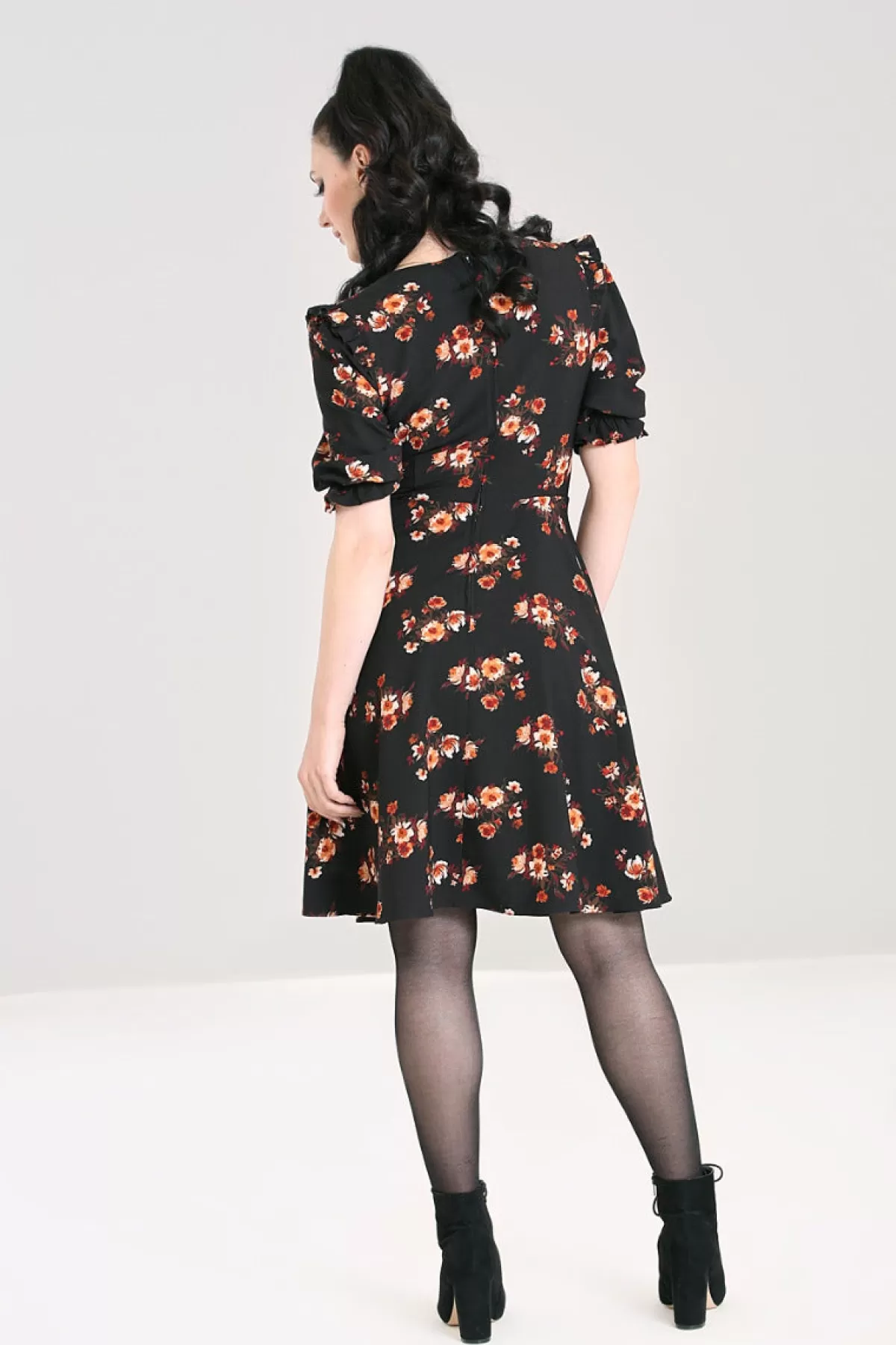 Knee Dresses*Hell Bunny Orla Mid Dress Black