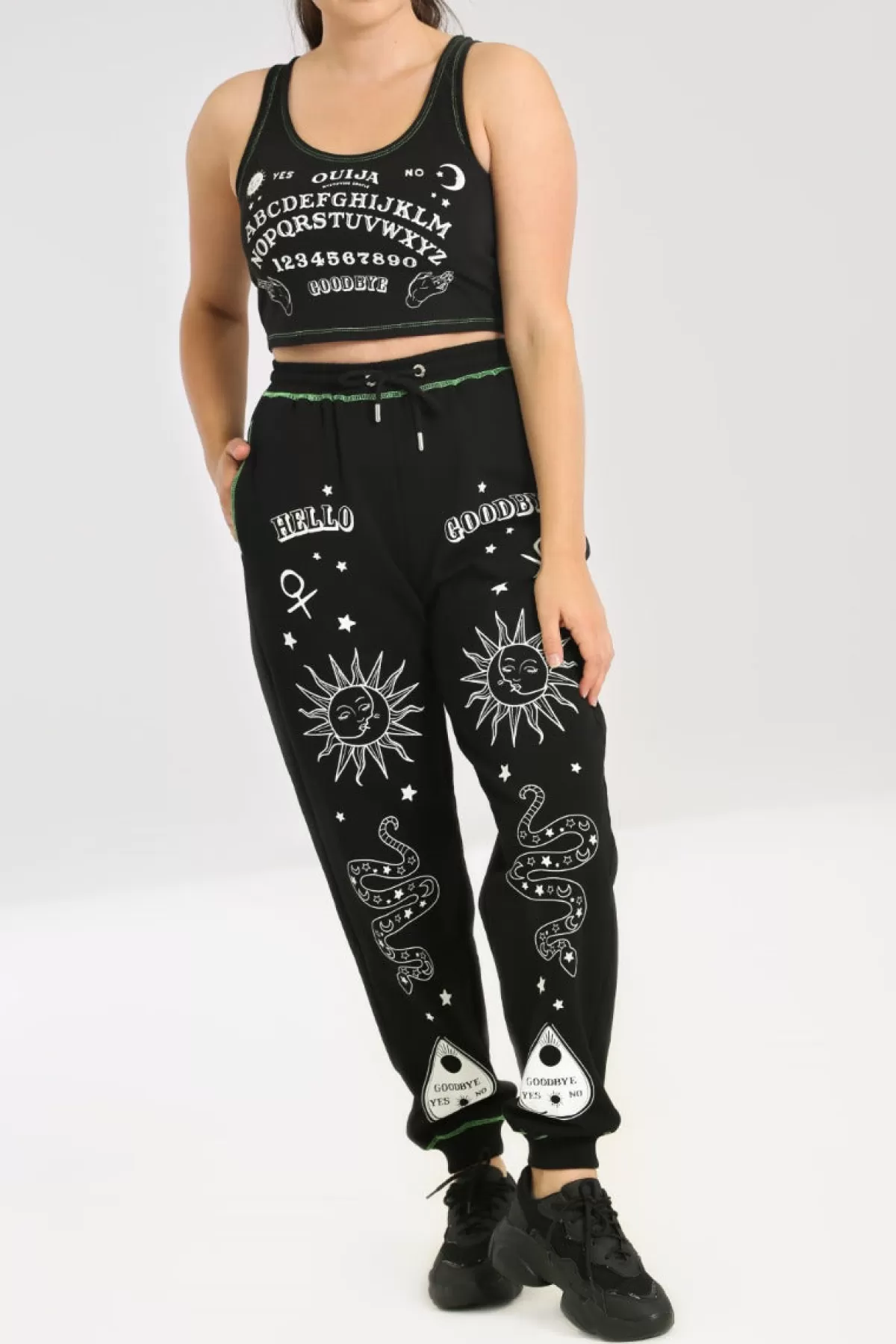 Joggers*Hell Bunny Ouija Joggers Black