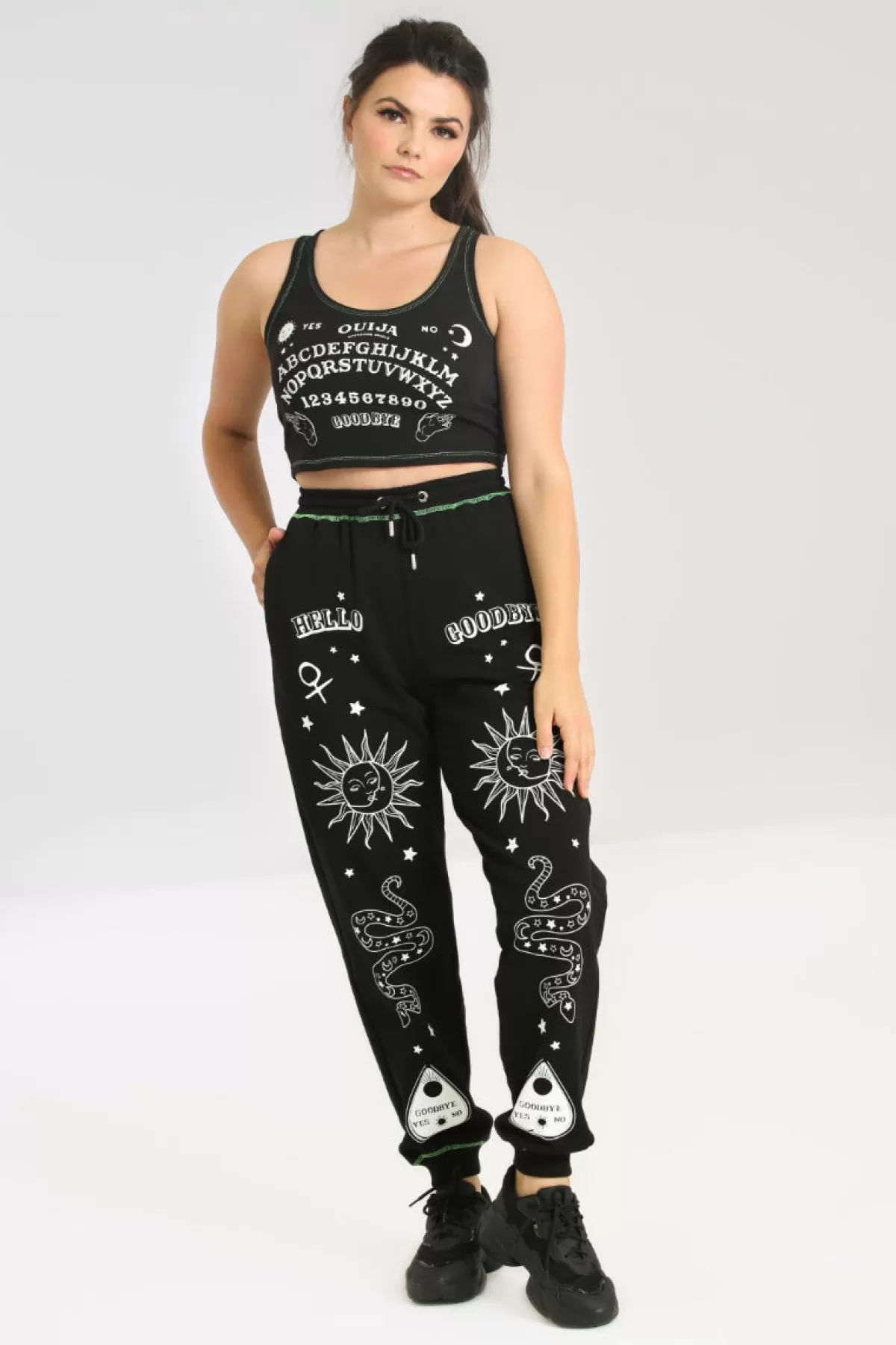 Joggers*Hell Bunny Ouija Joggers Black