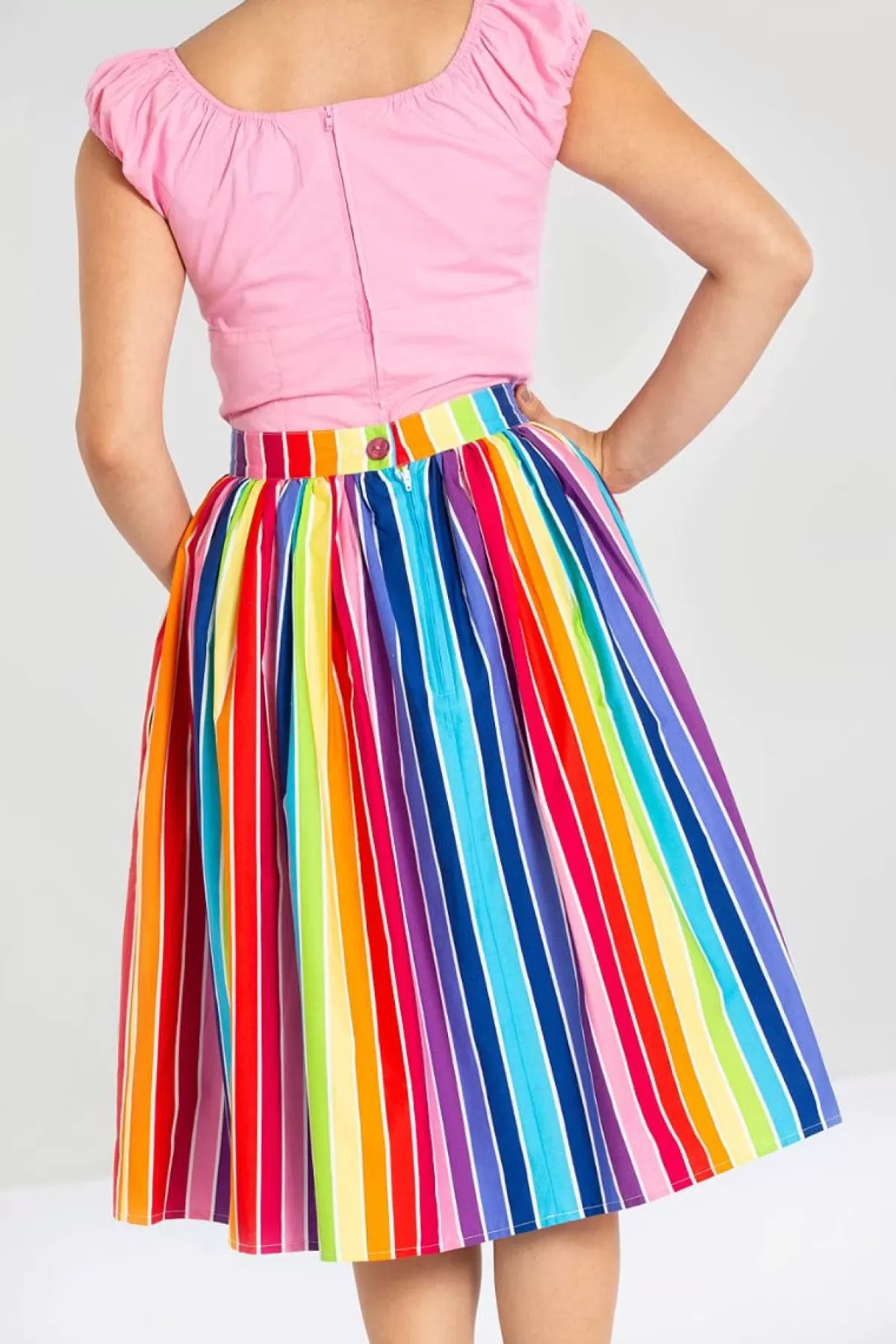 Midi Skirts*Hell Bunny Over The Rainbow 50'S Skirt Multi Colour