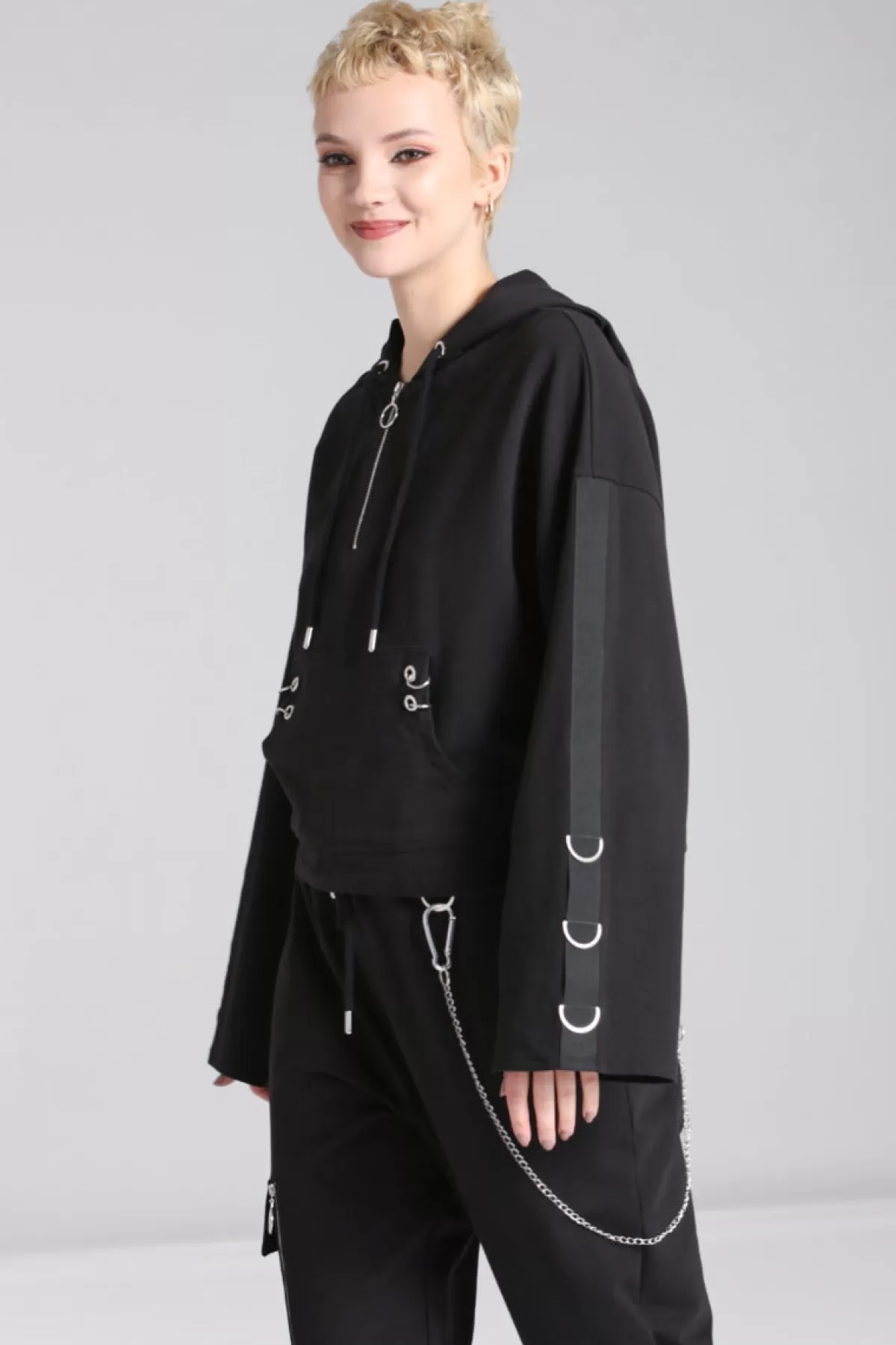 Loungewear*Hell Bunny Ramona Hoodie Black