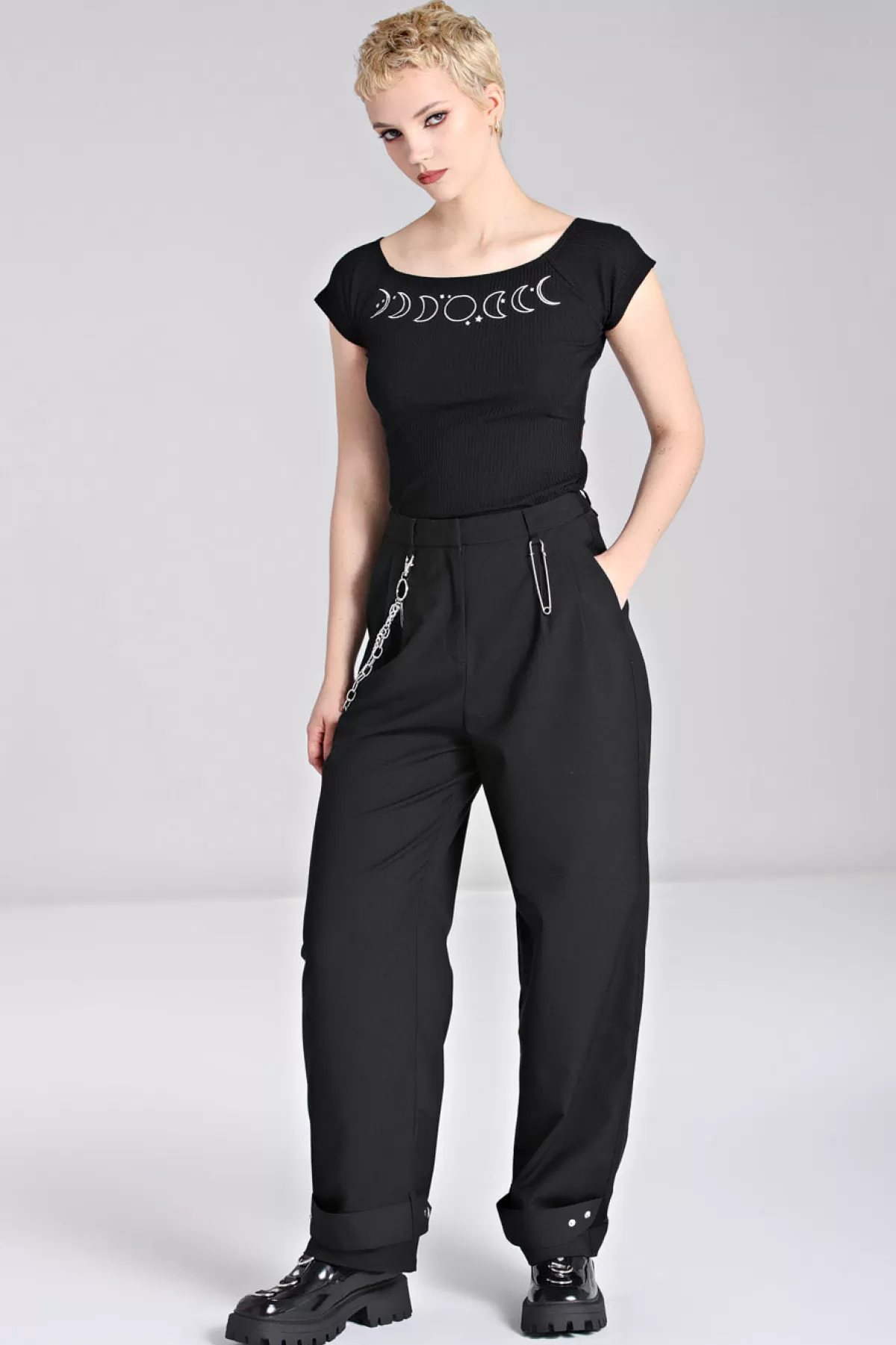 Trousers*Hell Bunny Rebellion Trousers Black