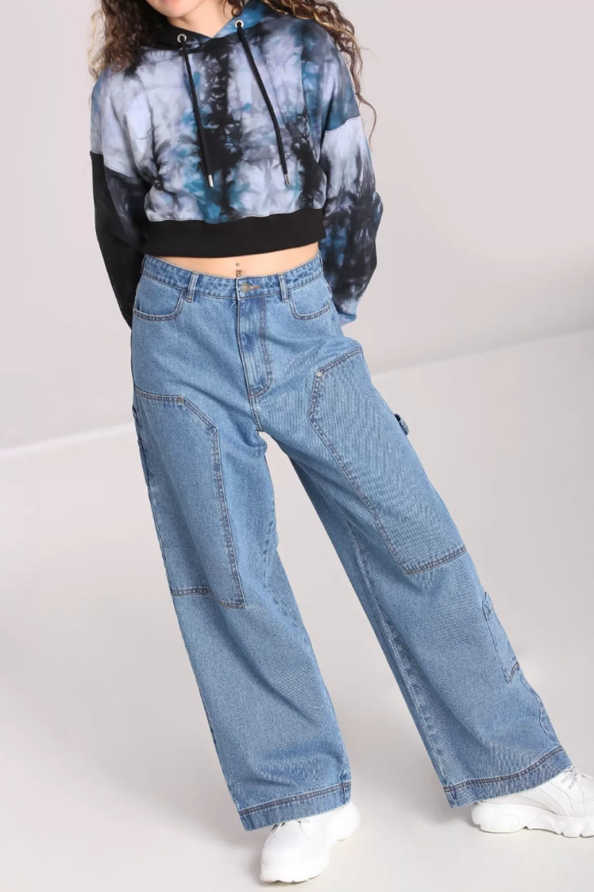 Blouses*Hell Bunny Rider Jeans Blue