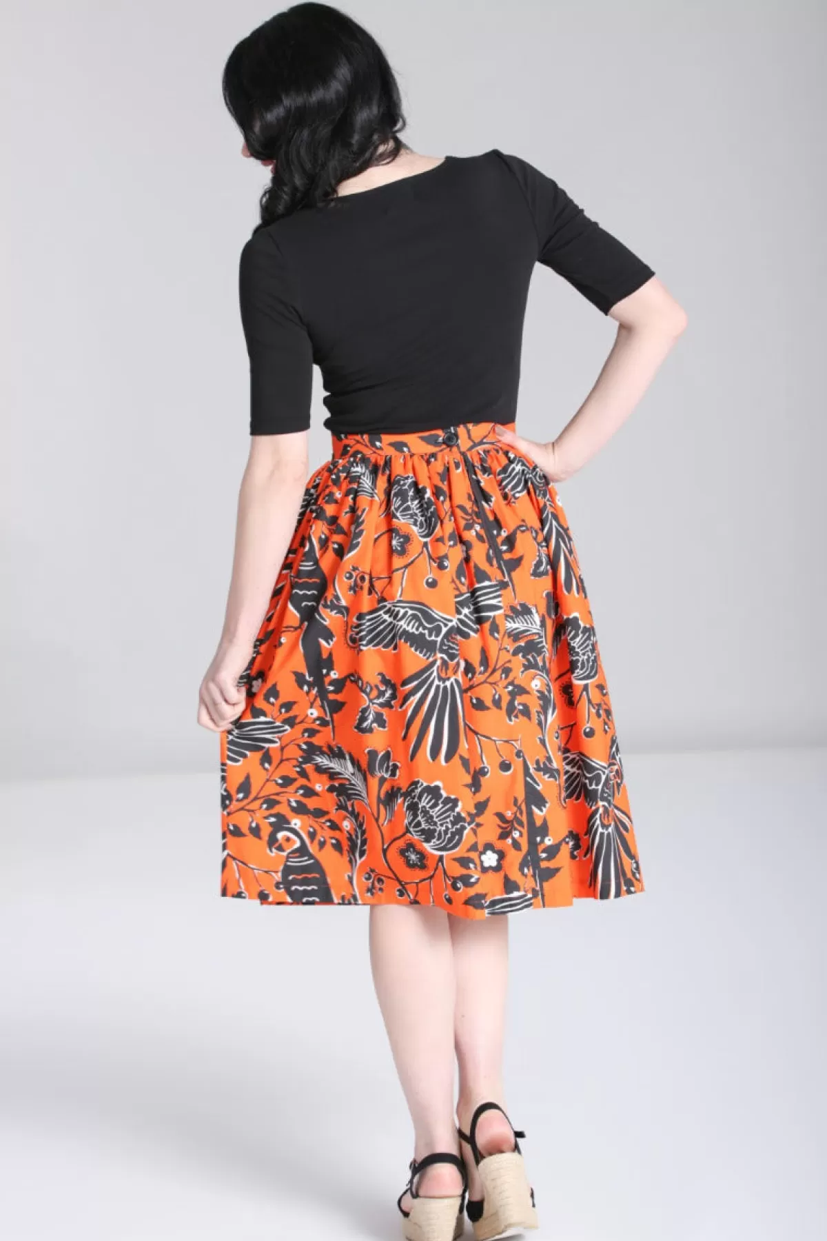 Midi Skirts*Hell Bunny Rio Skirt Orange