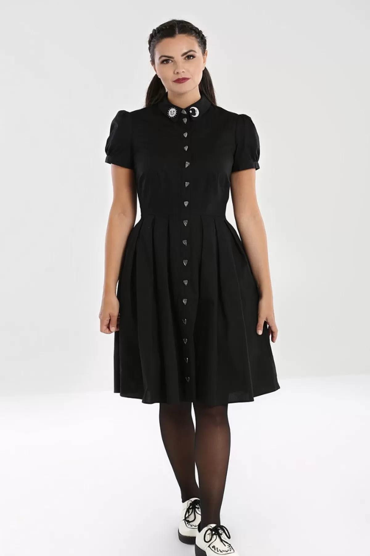 Knee Dresses*Hell Bunny Samara Dress Black