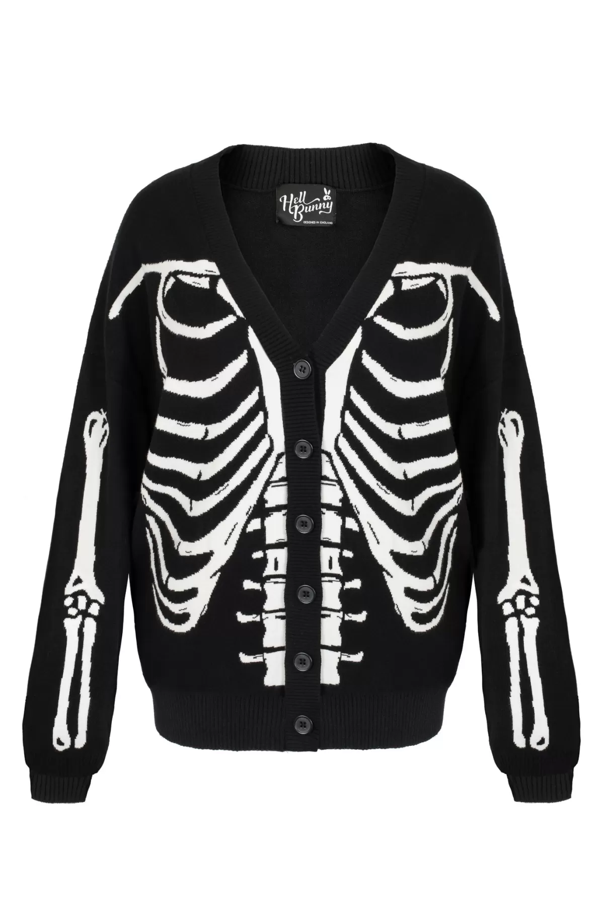 Cardigans*Hell Bunny Skeleton Cardigan Black / White