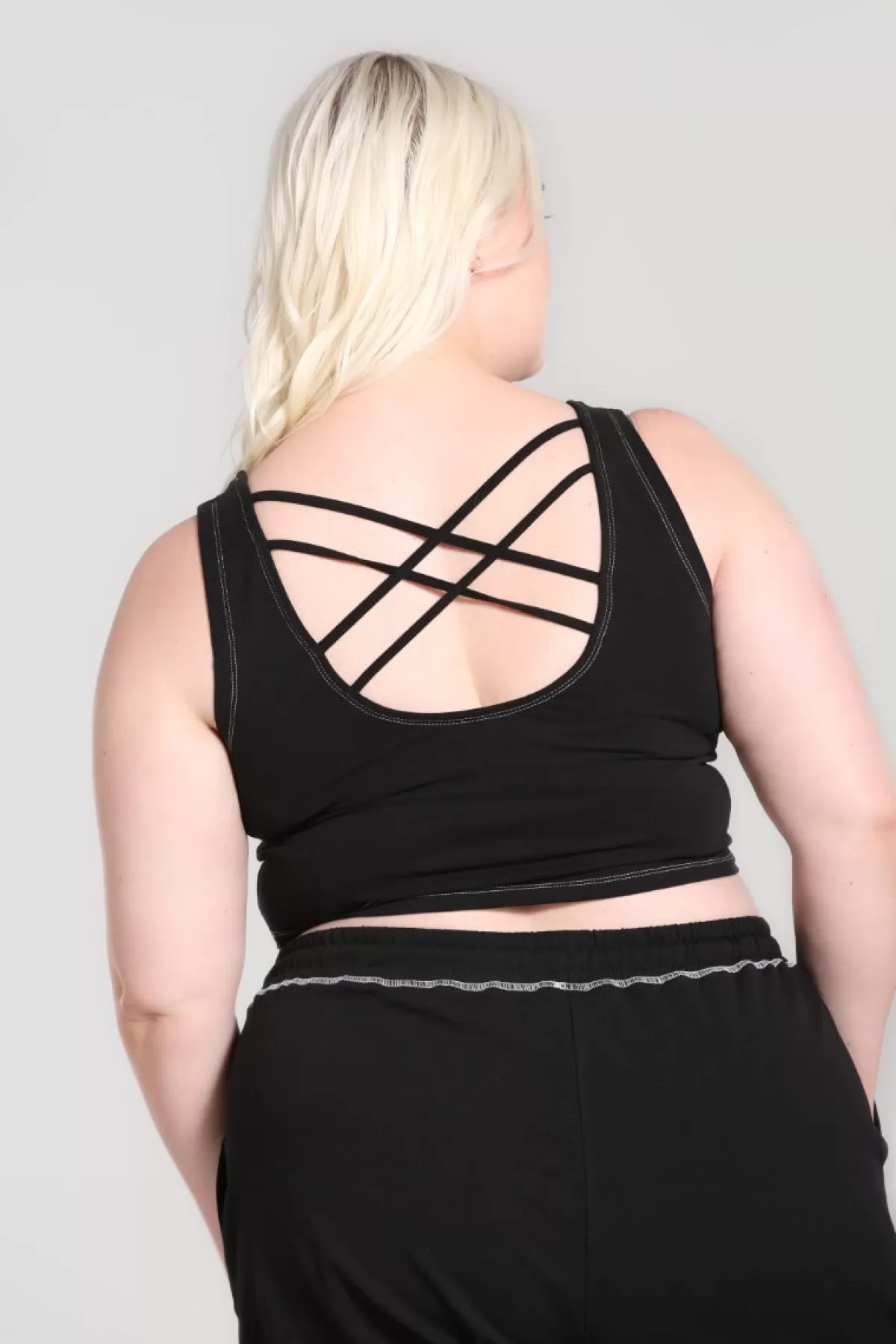 Loungewear*Hell Bunny Solaris Crop Top Black