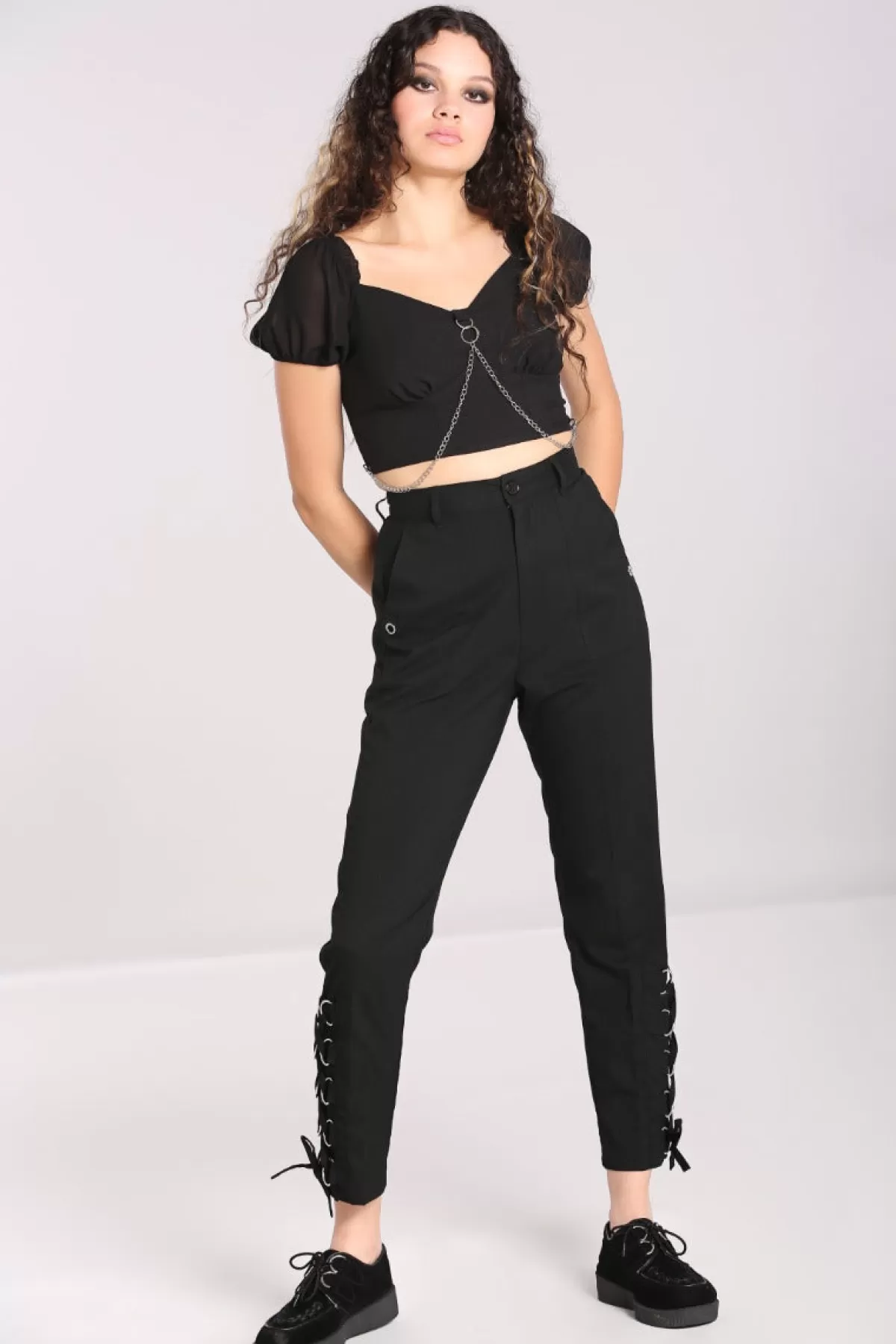 Trousers*Hell Bunny Tifa Trousers Black