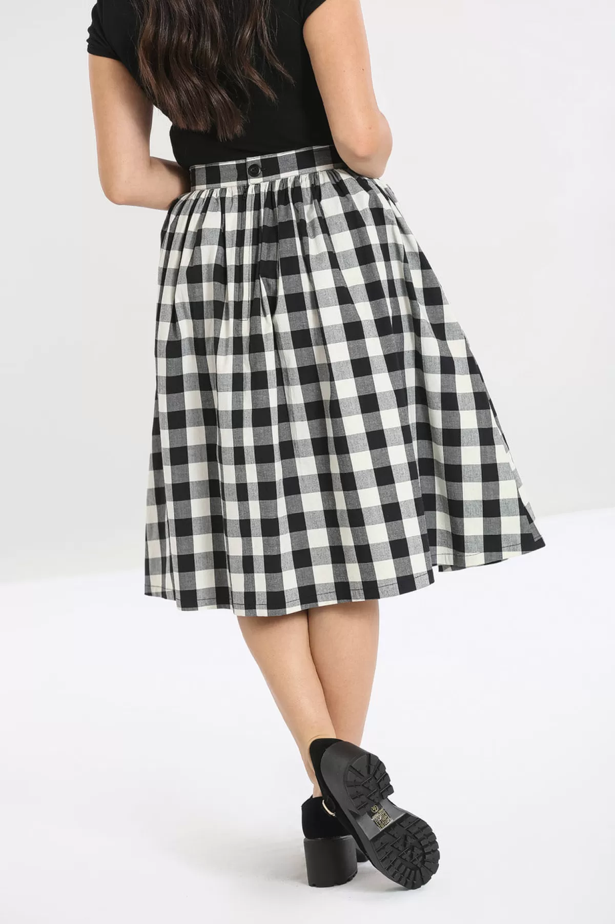 Midi Skirts*Hell Bunny Victorine 50'S Skirt Plus Size Black / White