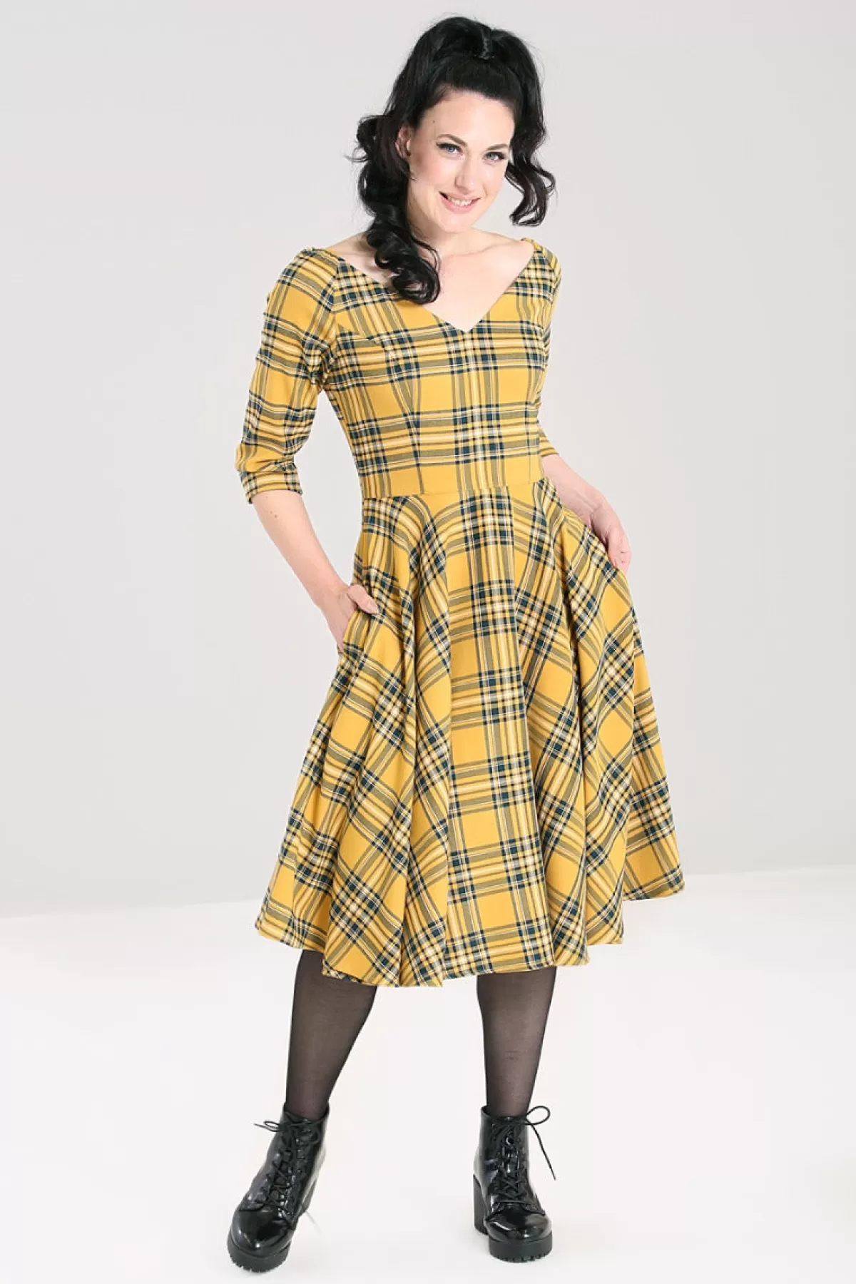 Midi Dresses*Hell Bunny Wither 50'S Dress Mustard