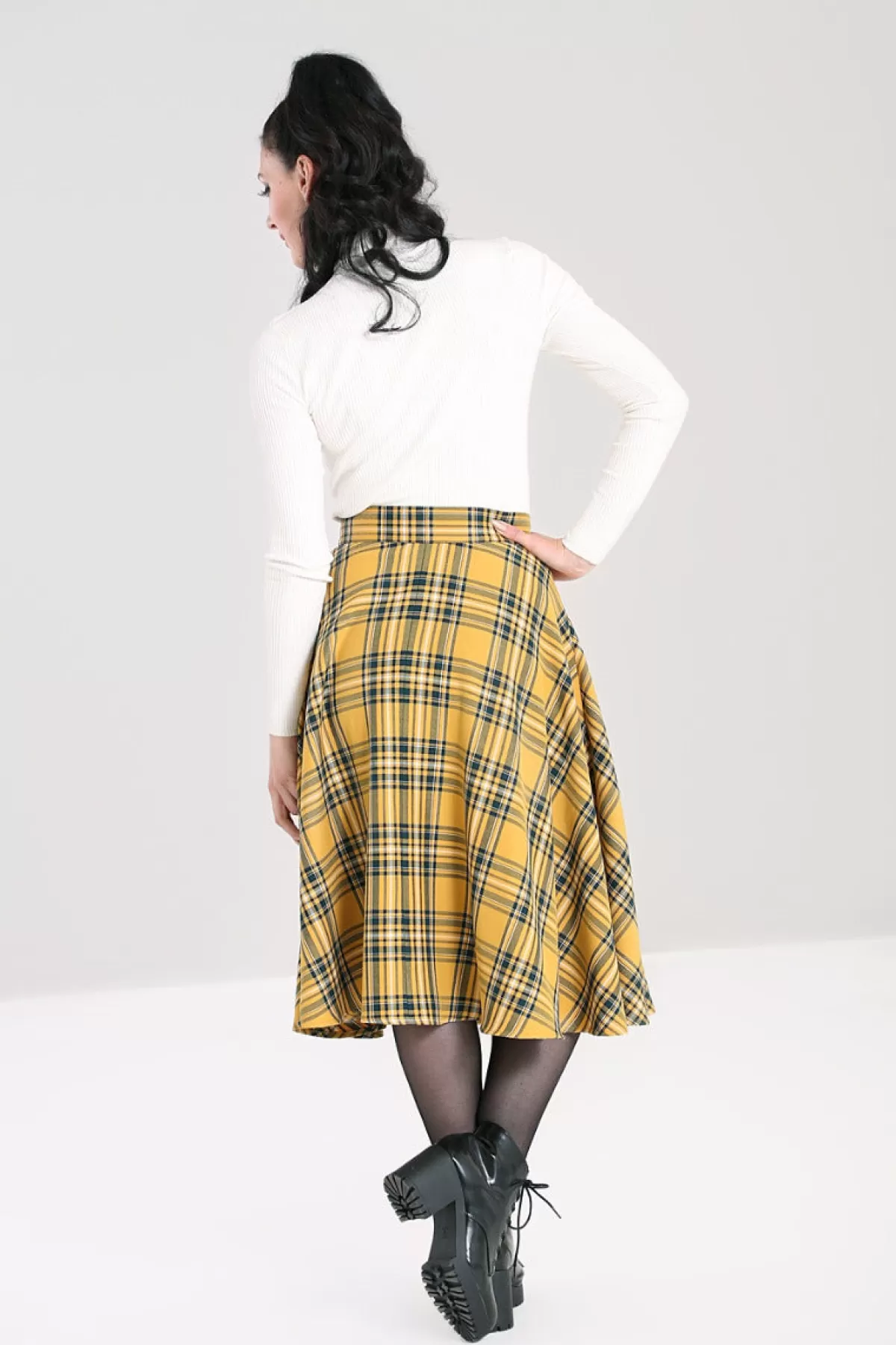 Midi Skirts*Hell Bunny Wither Skirt Mustard