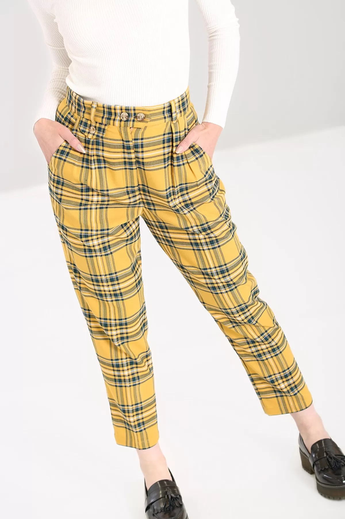 Trousers*Hell Bunny Wither Trousers Mustard