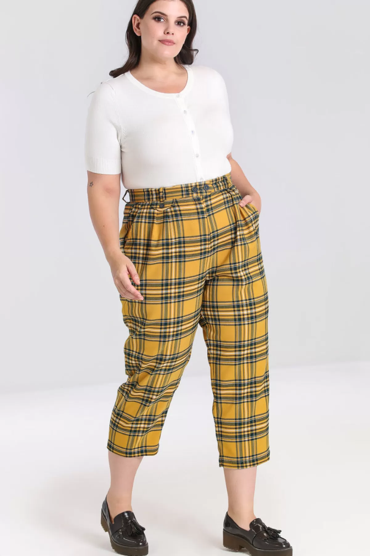 Trousers*Hell Bunny Wither Trousers Mustard